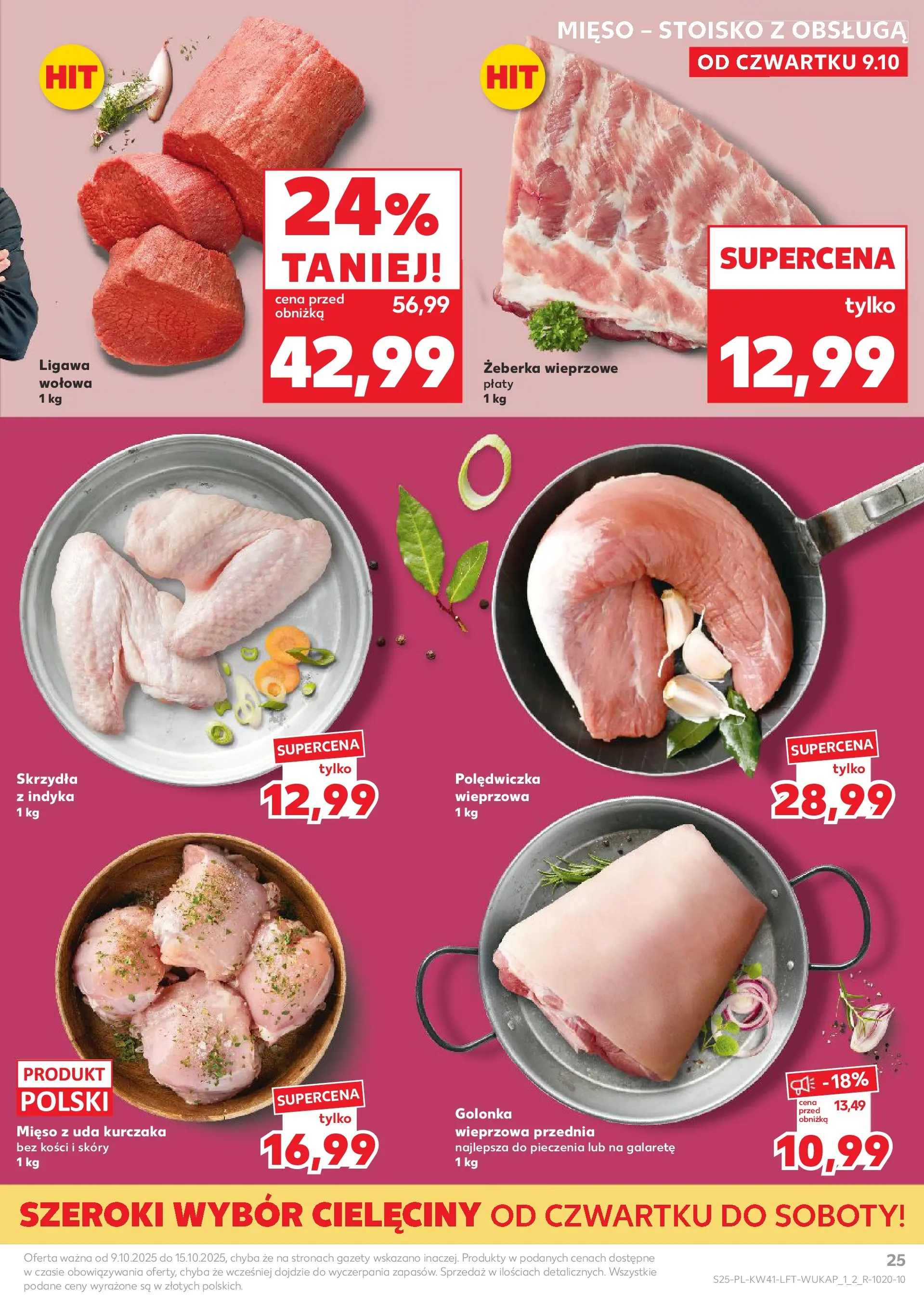 Kaufland gazetka od 09.10.2025 - od jutra PDF | Strona: 25 | Produkty: Mięso z uda kurczaka, Mięso