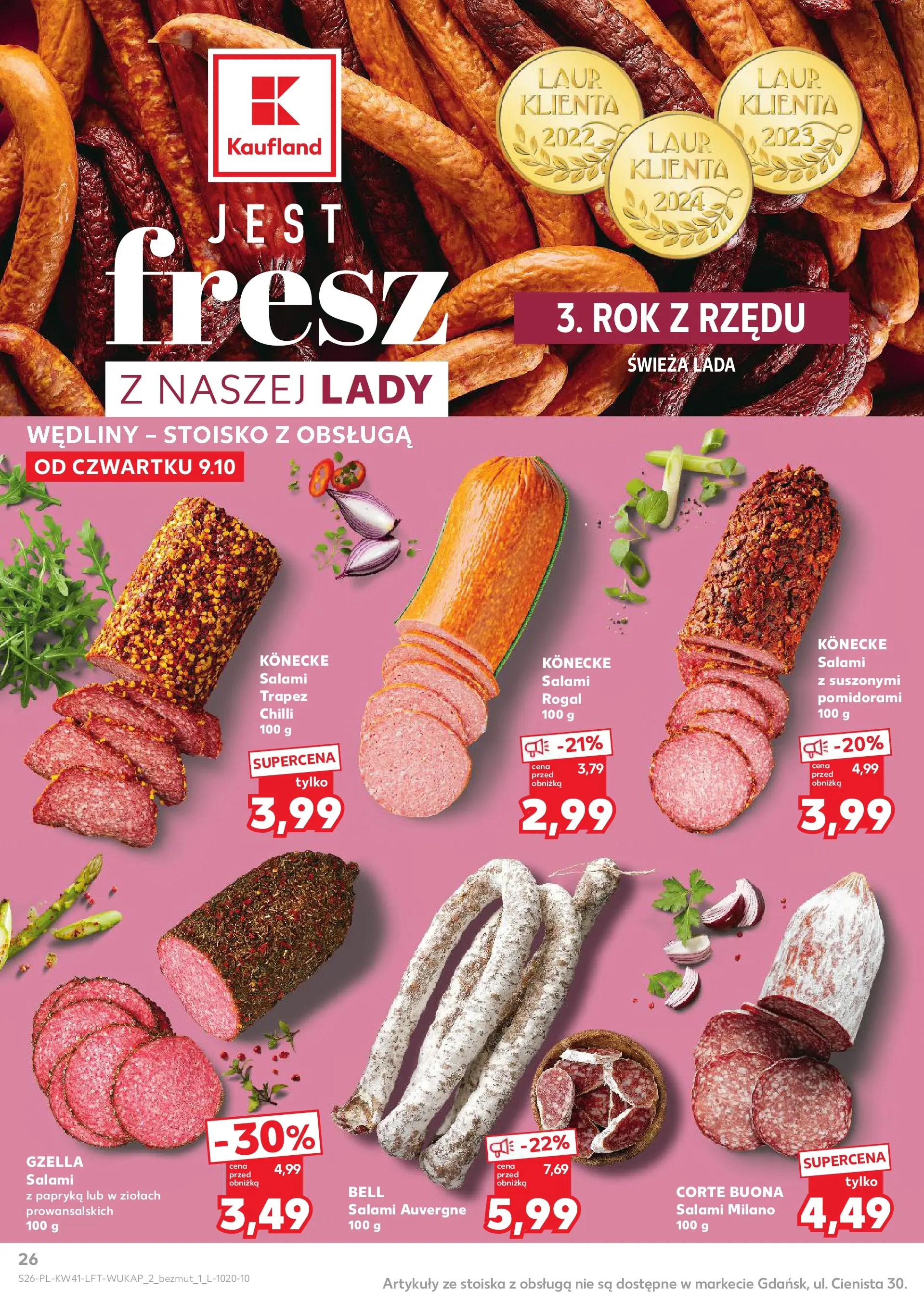 Kaufland gazetka od 09.10.2025 - od jutra PDF | Strona: 26 | Produkty: Bell, Papryka, Salami, Wędliny