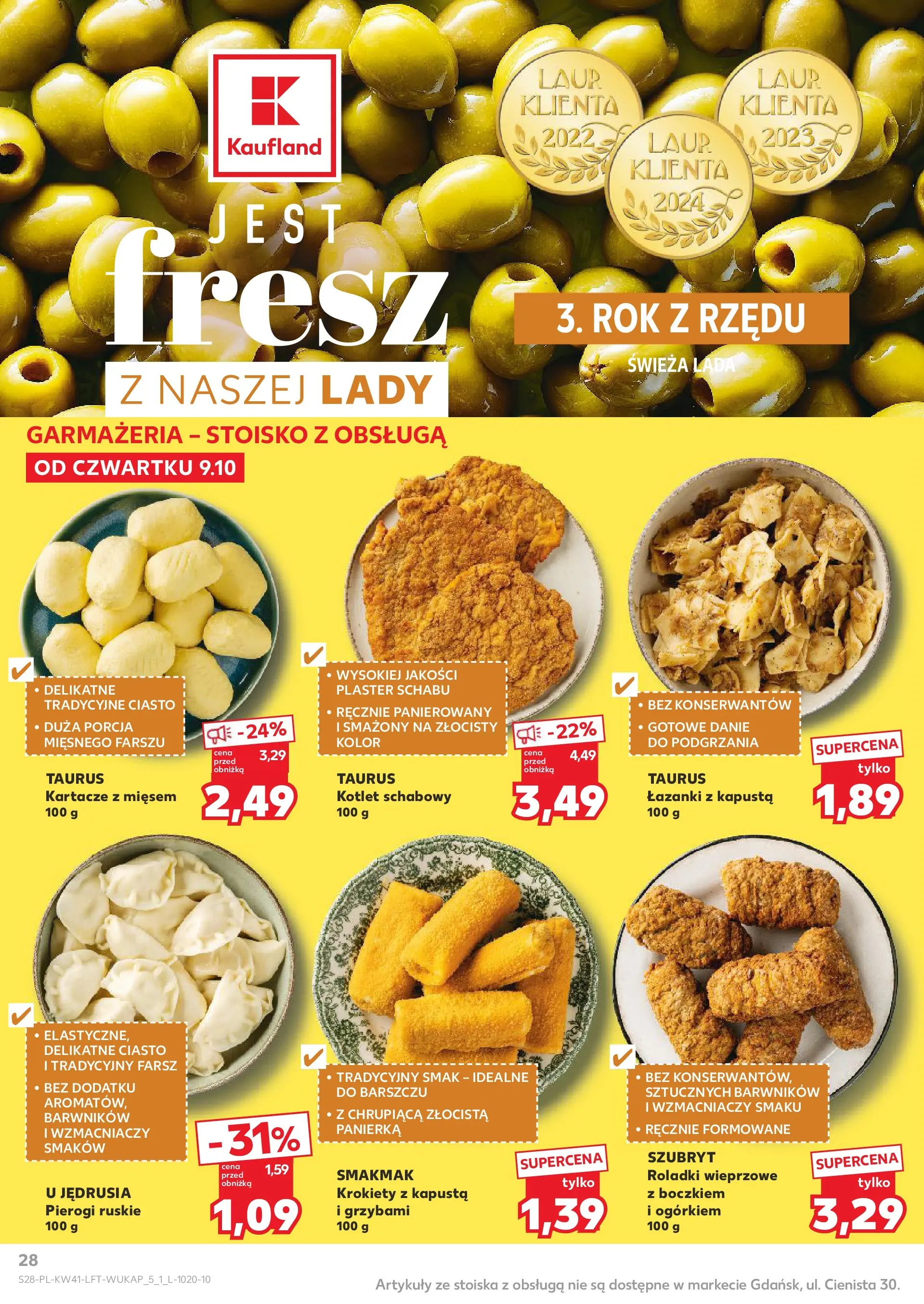 Kaufland gazetka od 09.10.2025 - od jutra PDF | Strona: 28 | Produkty: Kapusta, Pierogi, Ciasto, Krokiety