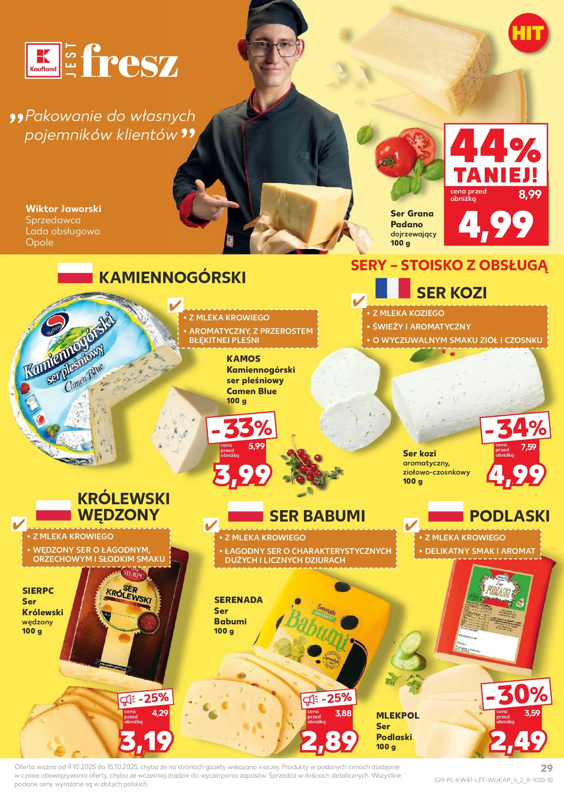 Kaufland gazetka od 09.10.2025 - od jutra PDF | Strona: 29 | Produkty: Ser kozi, Mleka, Sery, Ser