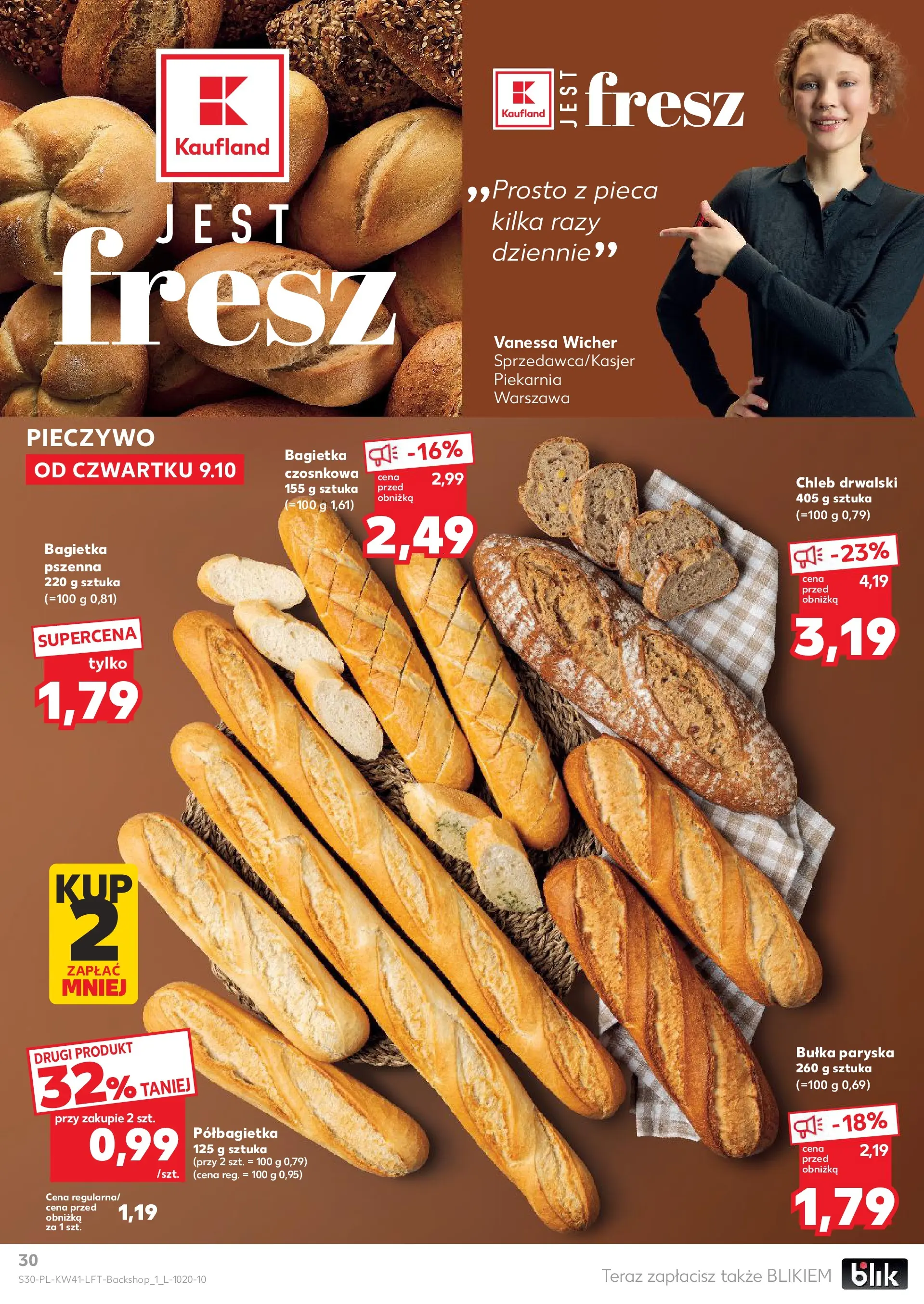 Kaufland gazetka od 09.10.2025 - od jutra PDF | Strona: 30 | Produkty: Pieczywo, Bułka, Bagietka, Chleb