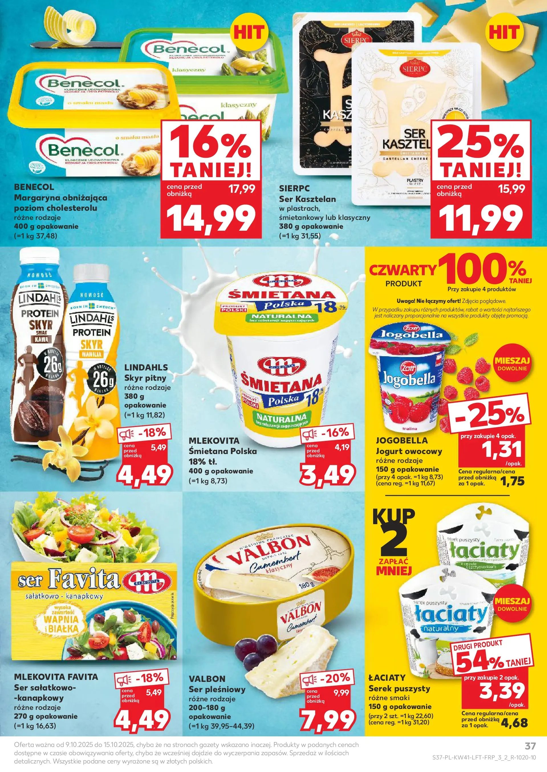 Kaufland gazetka od 09.10.2025 - od jutra PDF | Strona: 37 | Produkty: Ser pleśniowy, Ser favita, Camembert, Skyr