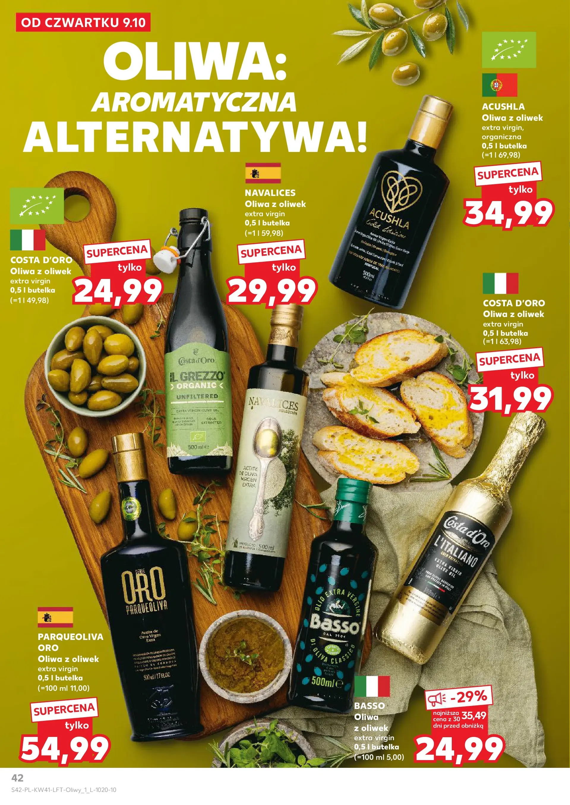 Kaufland gazetka od 09.10.2025 - od jutra PDF | Strona: 42 | Produkty: Oliwa z oliwek, Oliwa z oliwek extra virgin