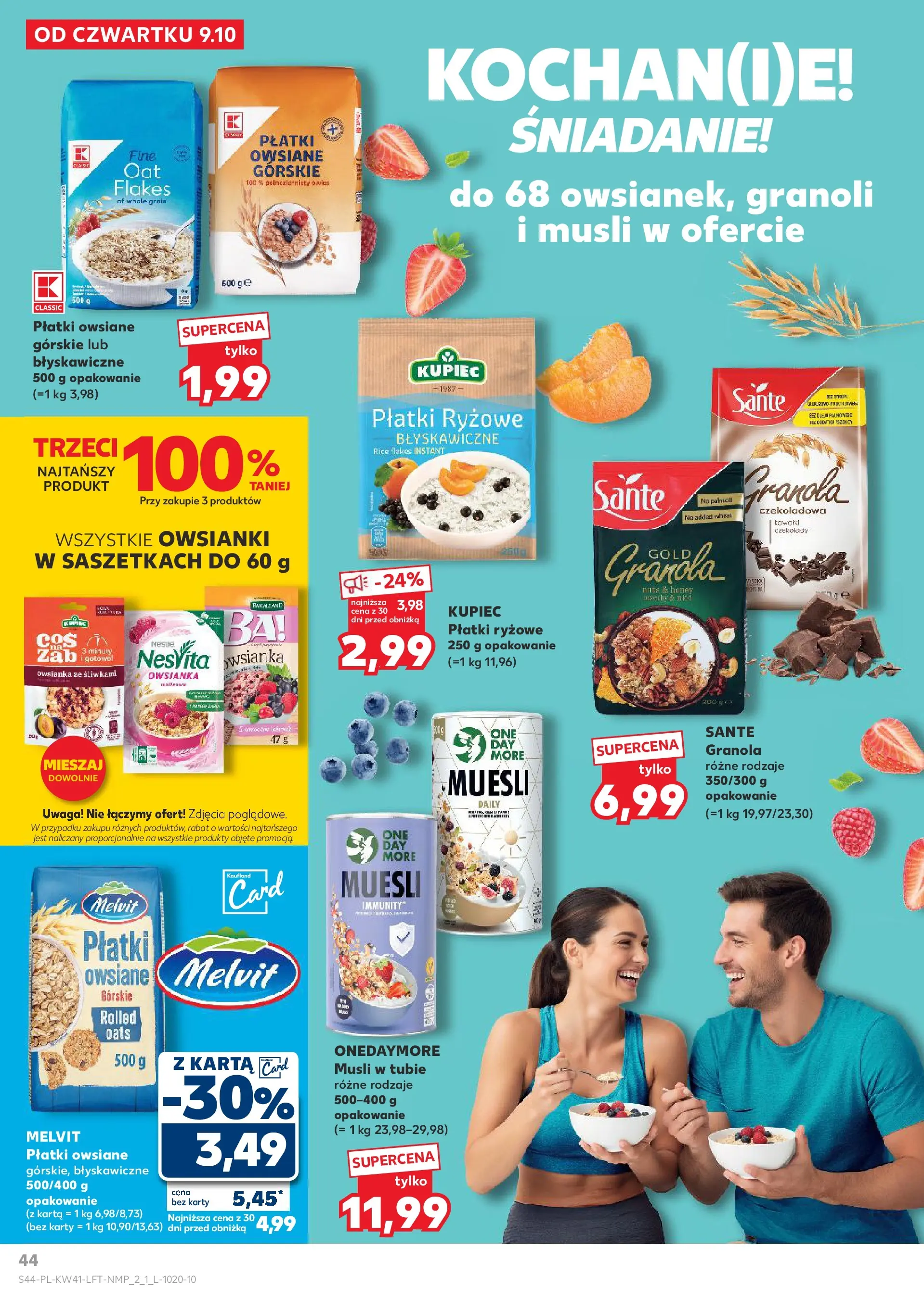 Kaufland gazetka od 09.10.2025 - od jutra PDF | Strona: 44 | Produkty: Karta, Czekolady, Płatki owsiane, Owsianka