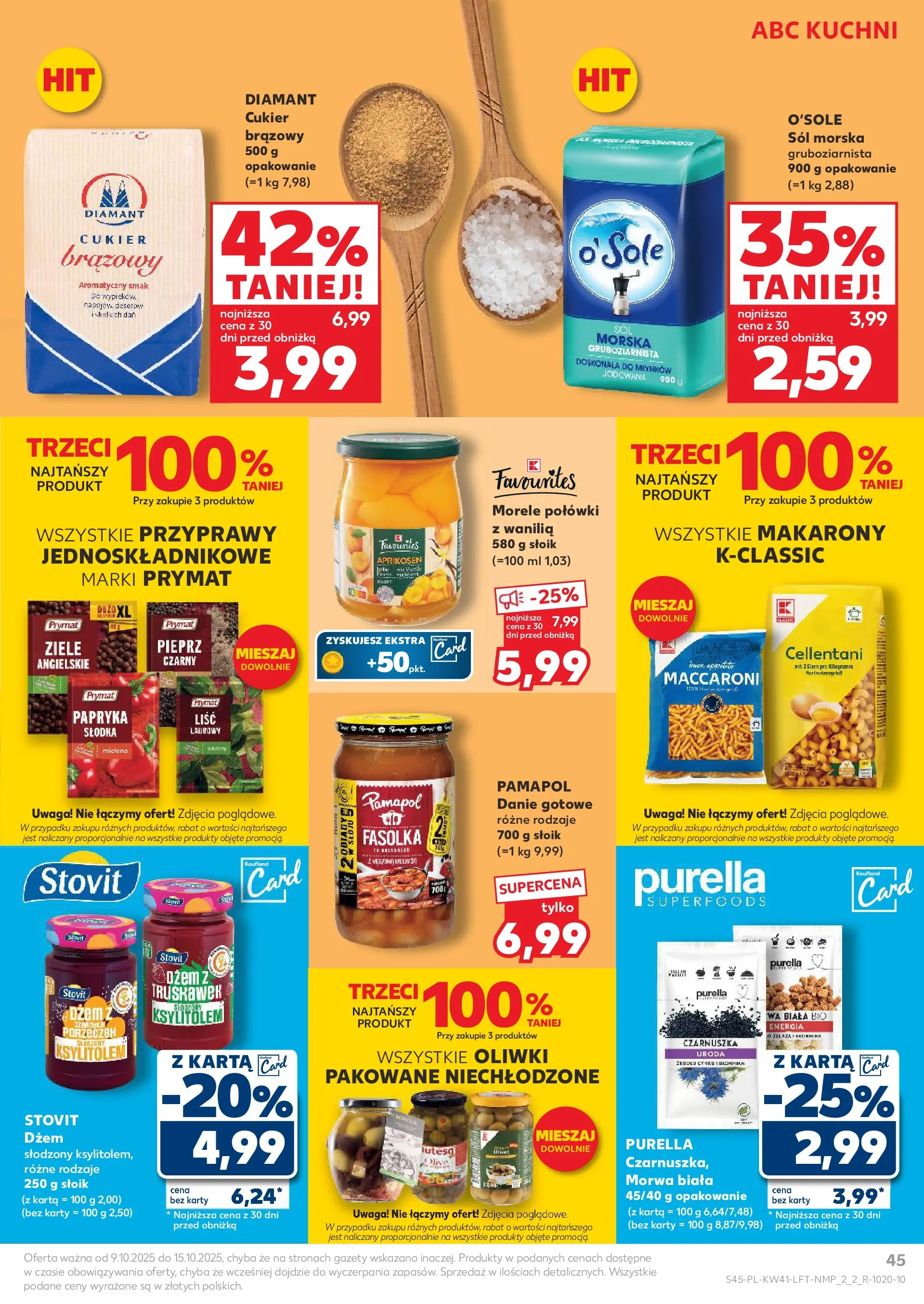 Kaufland gazetka od 09.10.2025 - od jutra PDF | Strona: 45 | Produkty: Sól morska, Dżem, Cukier brązowy, Sól