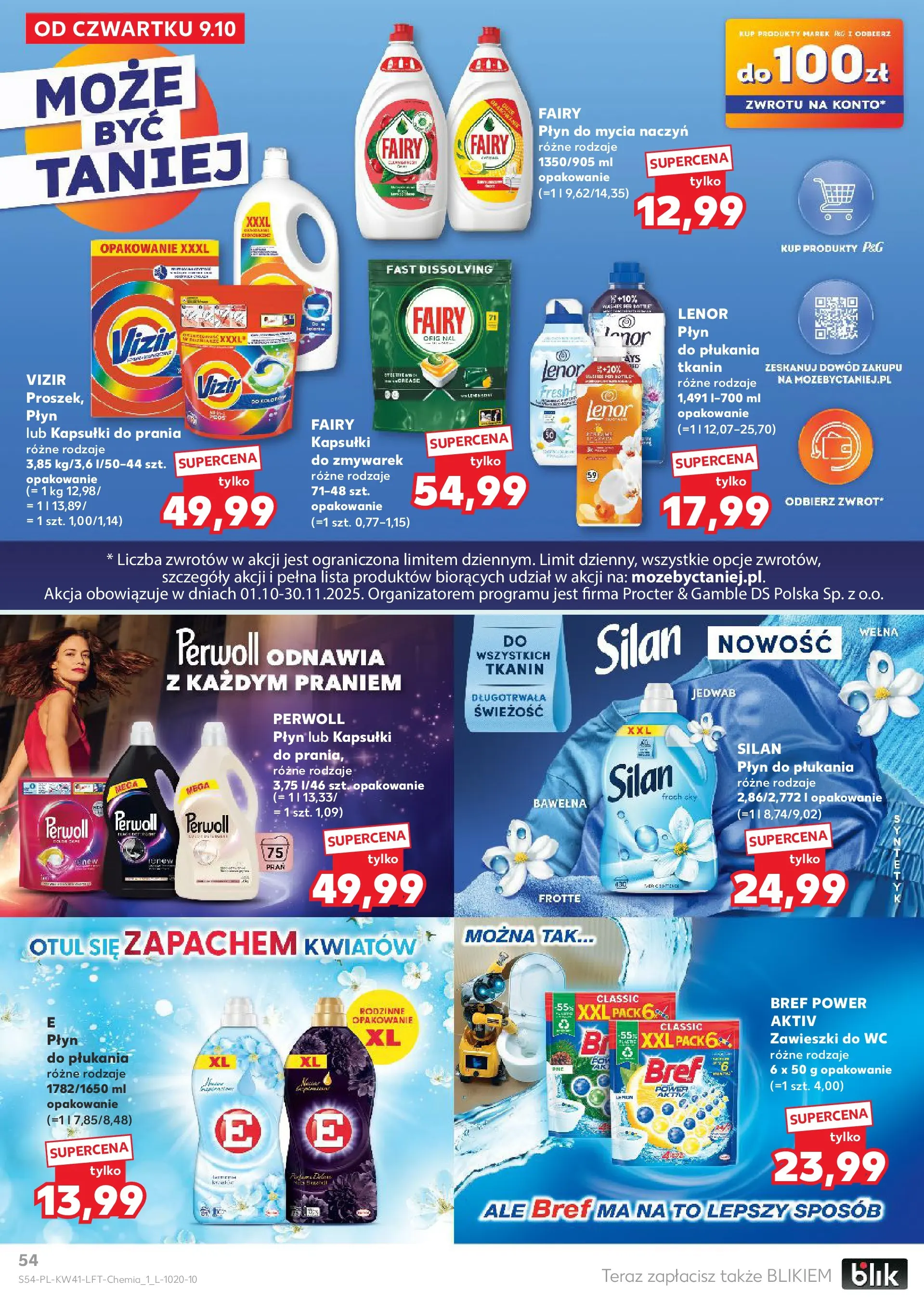 Kaufland gazetka od 09.10.2025 - od jutra PDF | Strona: 54 | Produkty: Kapsułki do prania, Fairy, Płyn do mycia naczyń