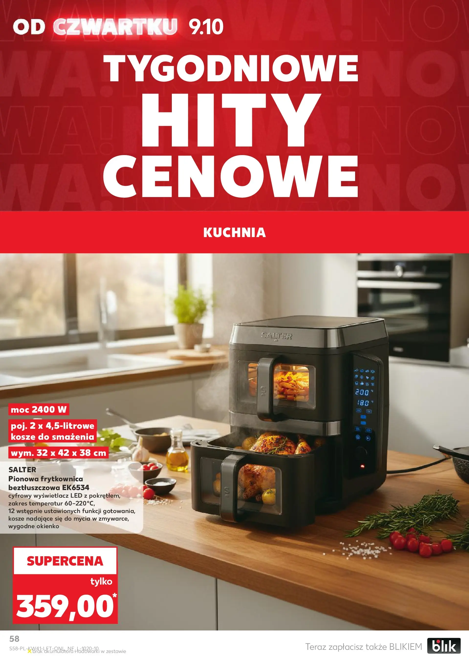 Kaufland gazetka od 09.10.2025 - od jutra PDF | Strona: 58 | Produkty: Frytkownica, Frytkownica beztłuszczowa
