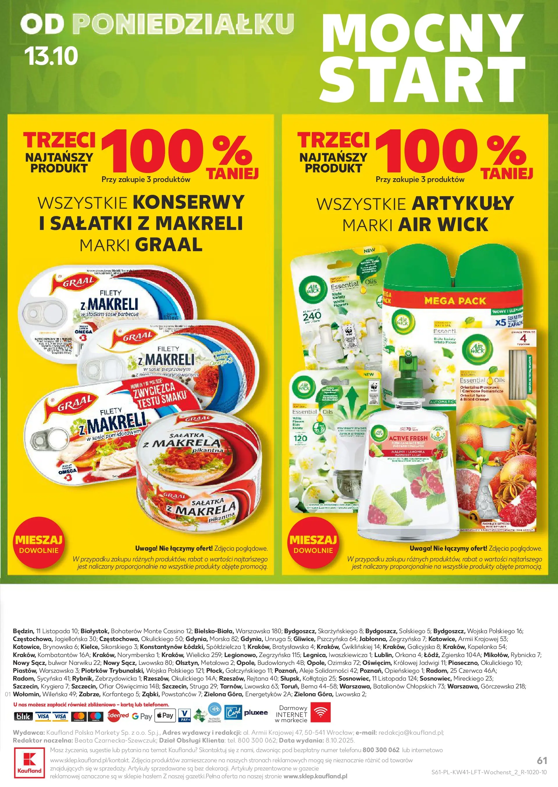 Kaufland gazetka od 09.10.2025 - od jutra PDF | Strona: 61 | Produkty: Karta, Makrela, Sałatka, Przyprawy