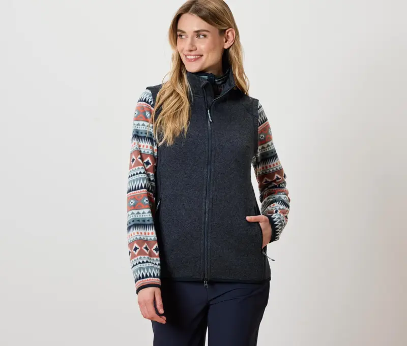 Atmungsaktive Strickfleece-Weste