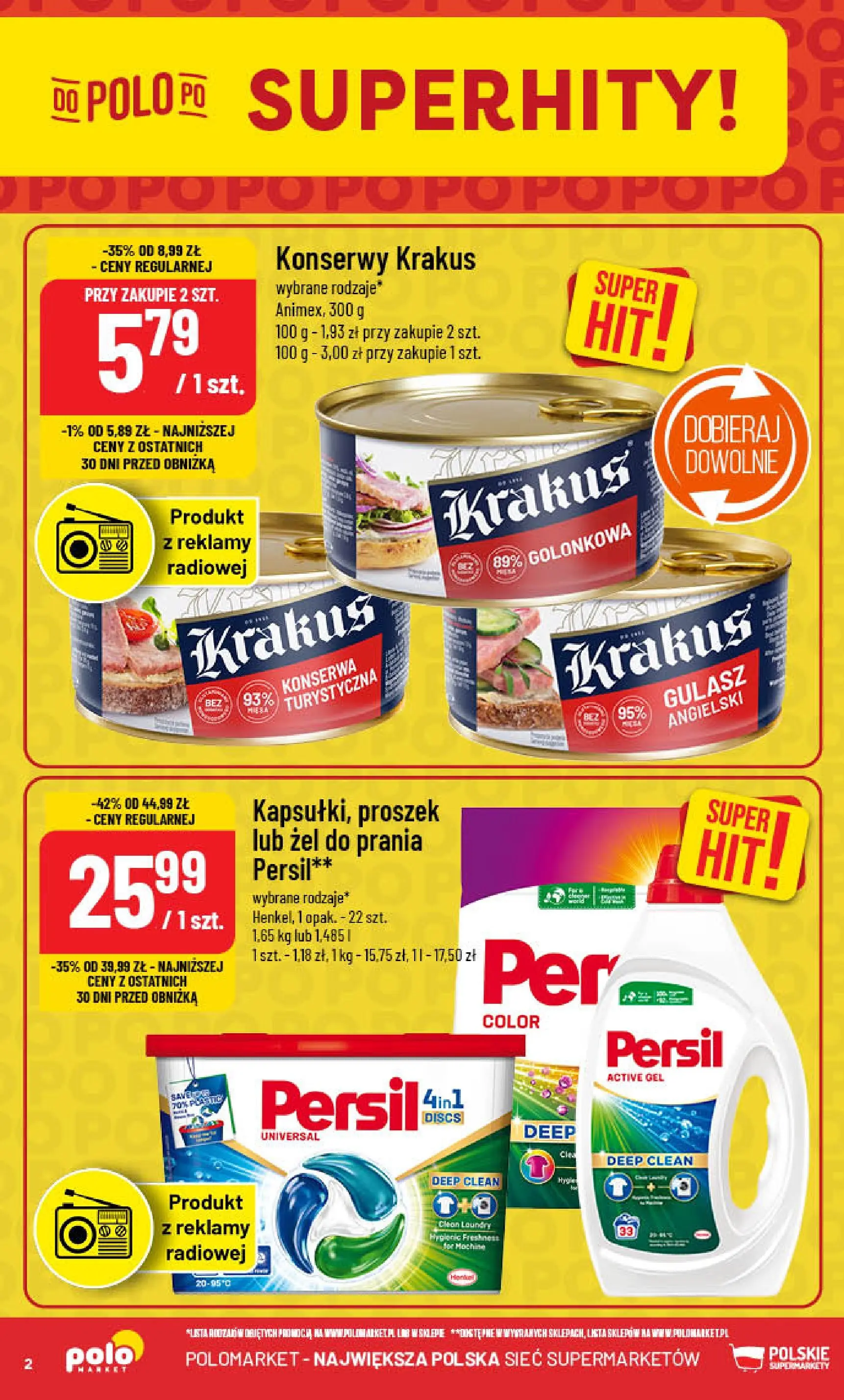 POLOmarket gazetka od jutra (08.10.2025) - Nowa PDF | Strona: 2 | Produkty: Persil, Gulasz