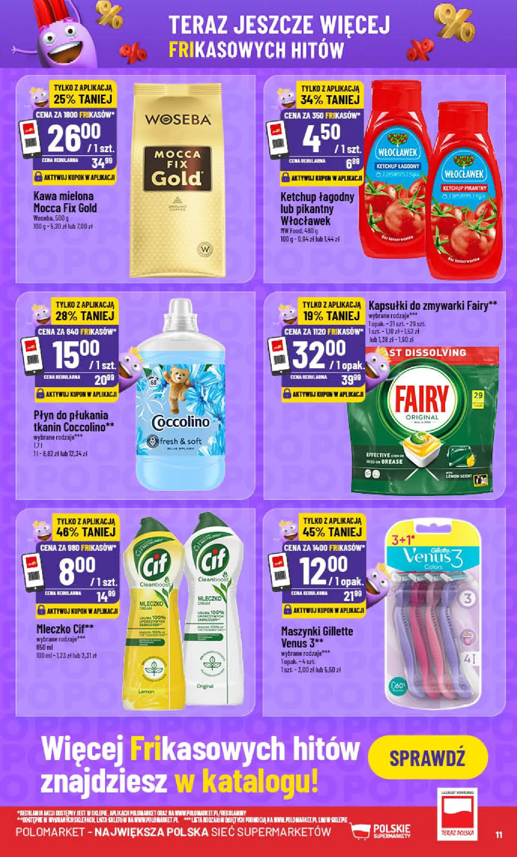 POLOmarket gazetka od jutra (08.10.2025) - Nowa PDF | Strona: 11 | Produkty: Coccolino, Kawa, Fairy, Kapsułki do zmywarki
