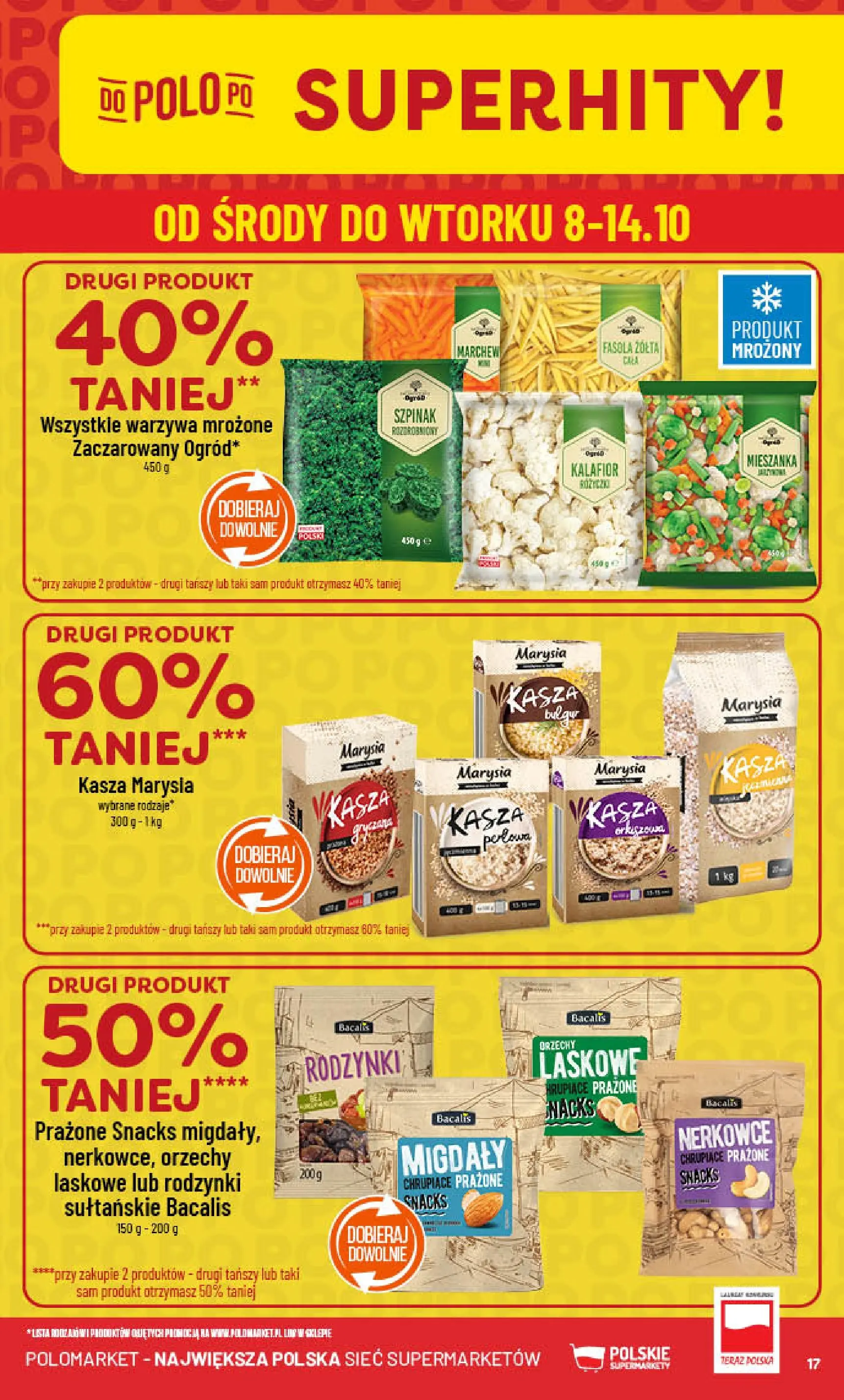 POLOmarket gazetka od jutra (08.10.2025) - Nowa PDF | Strona: 17 | Produkty: Kalafior, Kasza, Rodzynki, Warzywa