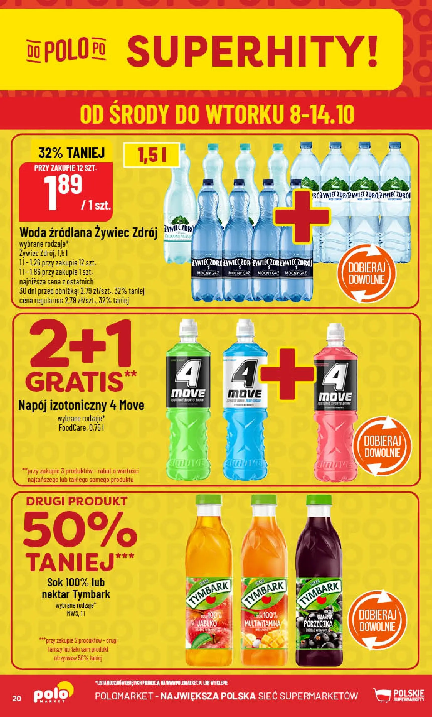 POLOmarket gazetka od jutra (08.10.2025) - Nowa PDF | Strona: 20 | Produkty: Woda źródlana, Porzeczka, Sok, Woda