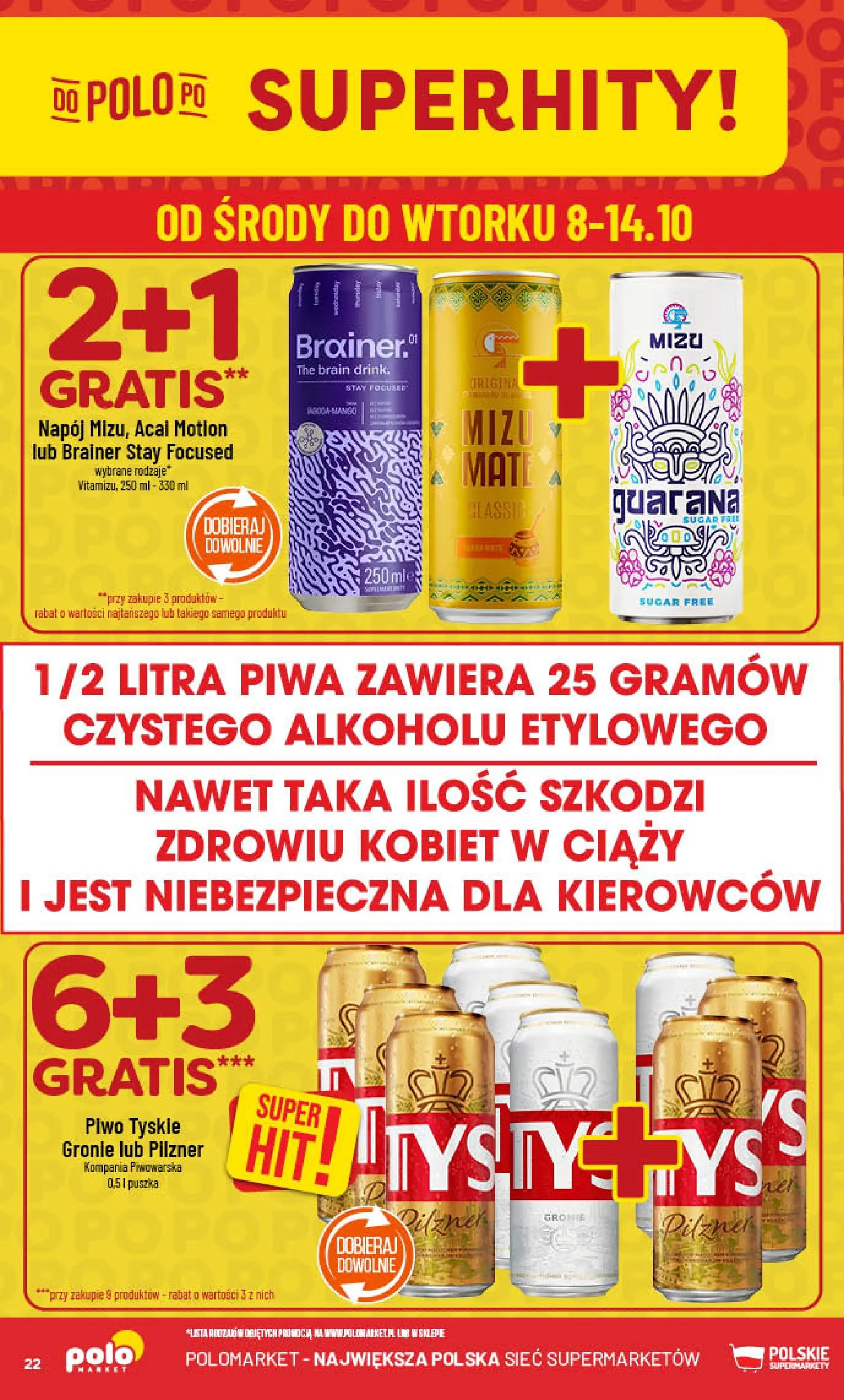 POLOmarket gazetka od jutra (08.10.2025) - Nowa PDF | Strona: 22 | Produkty: Tyskie, Piwo