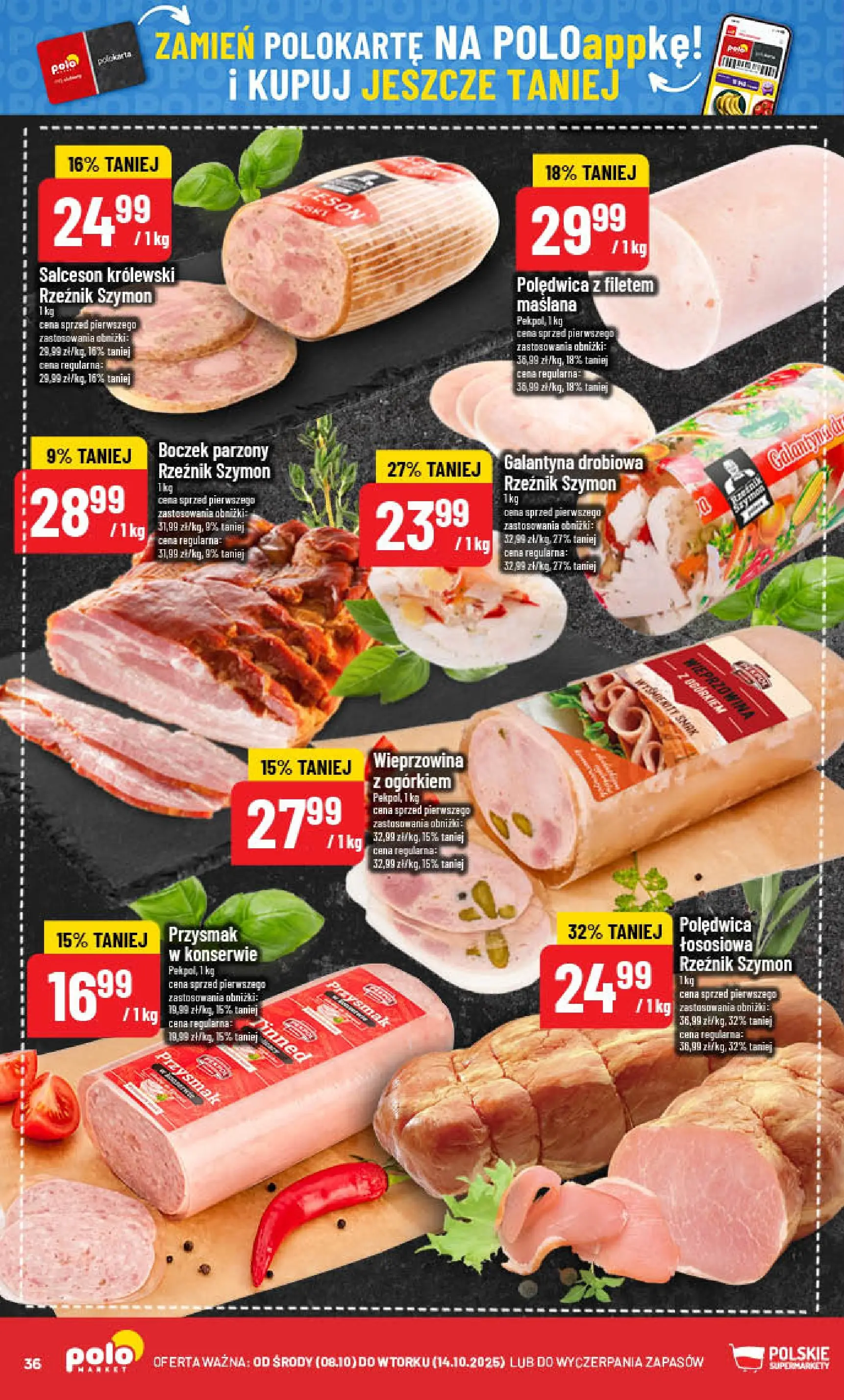 POLOmarket gazetka od jutra (08.10.2025) - Nowa PDF | Strona: 36 | Produkty: Boczek, Boczek parzony, Wieprzowina