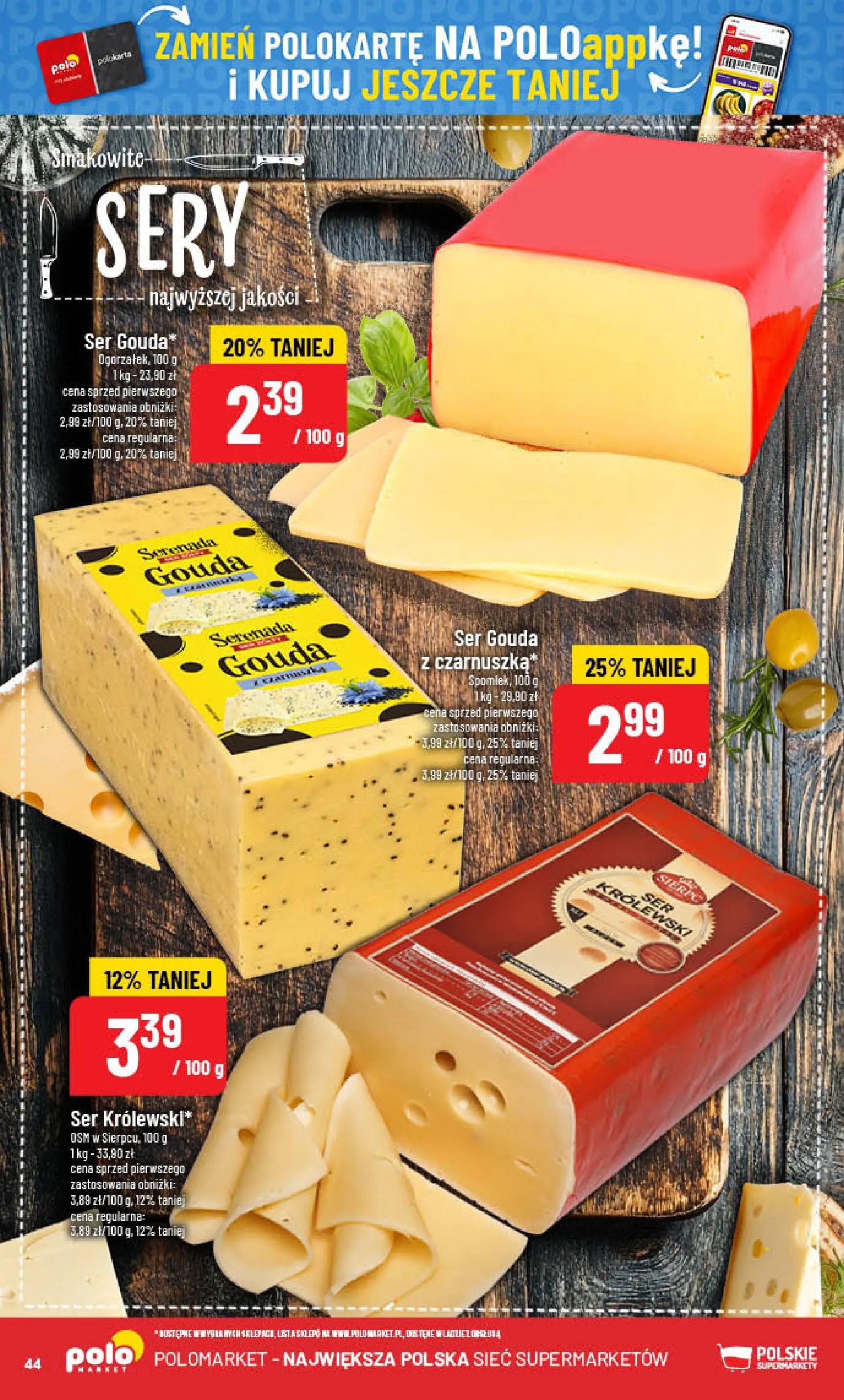 POLOmarket gazetka od jutra (08.10.2025) - Nowa PDF | Strona: 44 | Produkty: Sery, Ser, Ser gouda