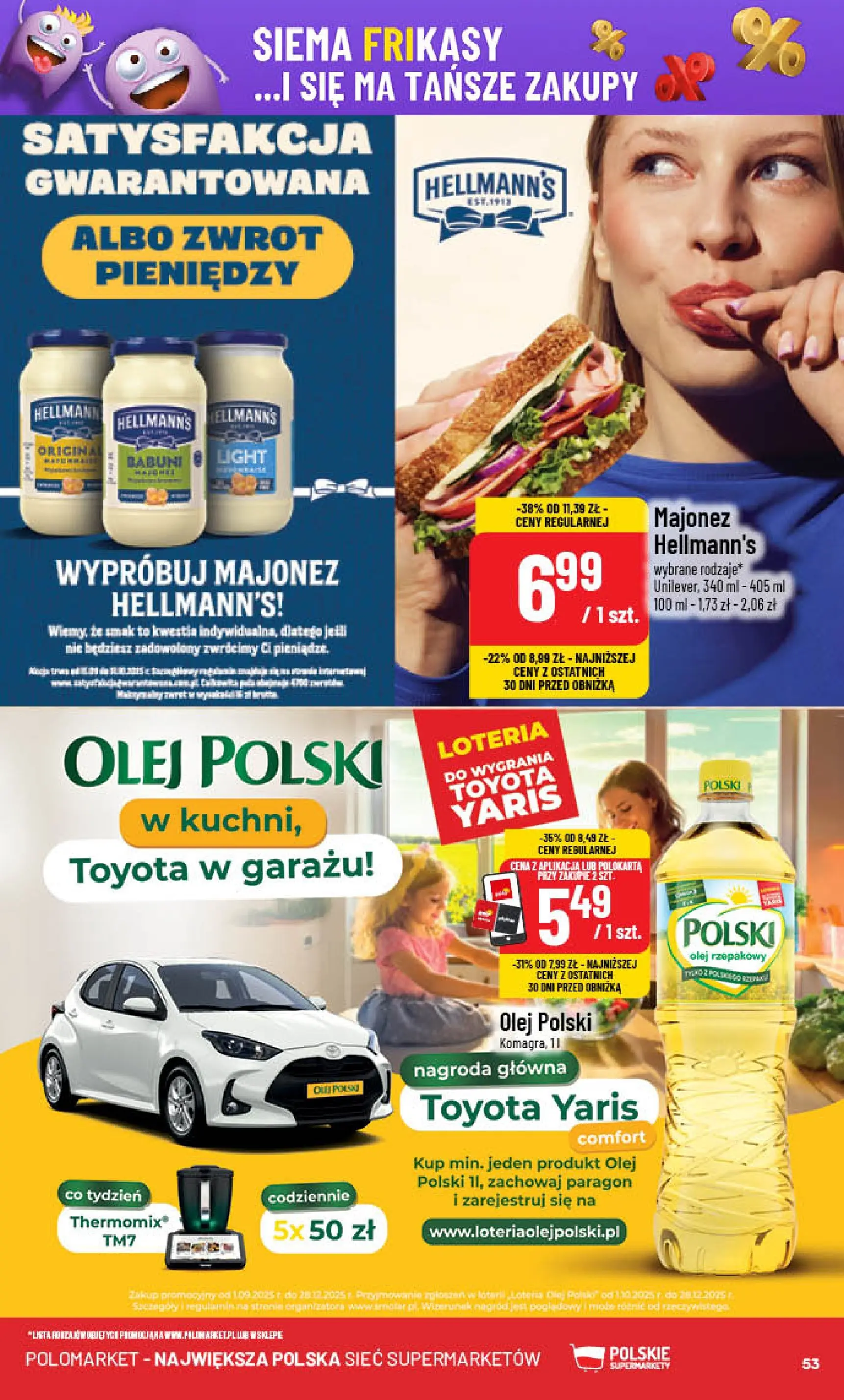 POLOmarket gazetka od jutra (08.10.2025) - Nowa PDF | Strona: 53 | Produkty: Olej rzepakowy, Olej, Majonez