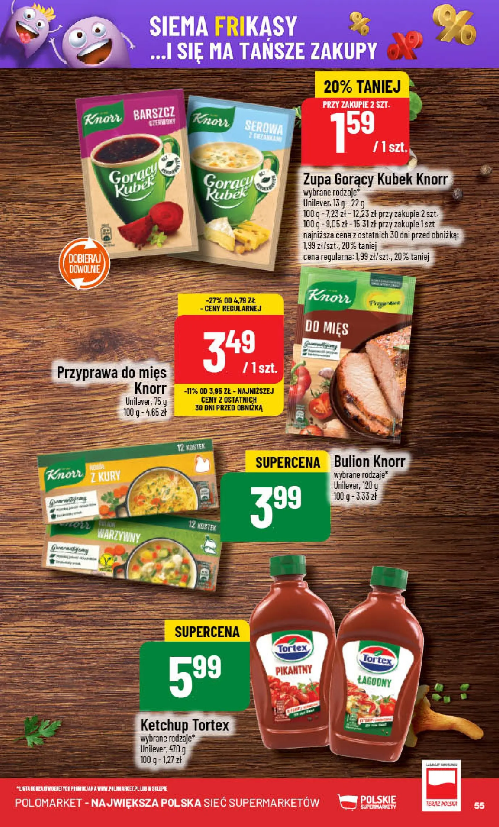 POLOmarket gazetka od jutra (08.10.2025) - Nowa PDF | Strona: 55 | Produkty: Barszcz, Ketchup, Ketchup tortex, Zupa