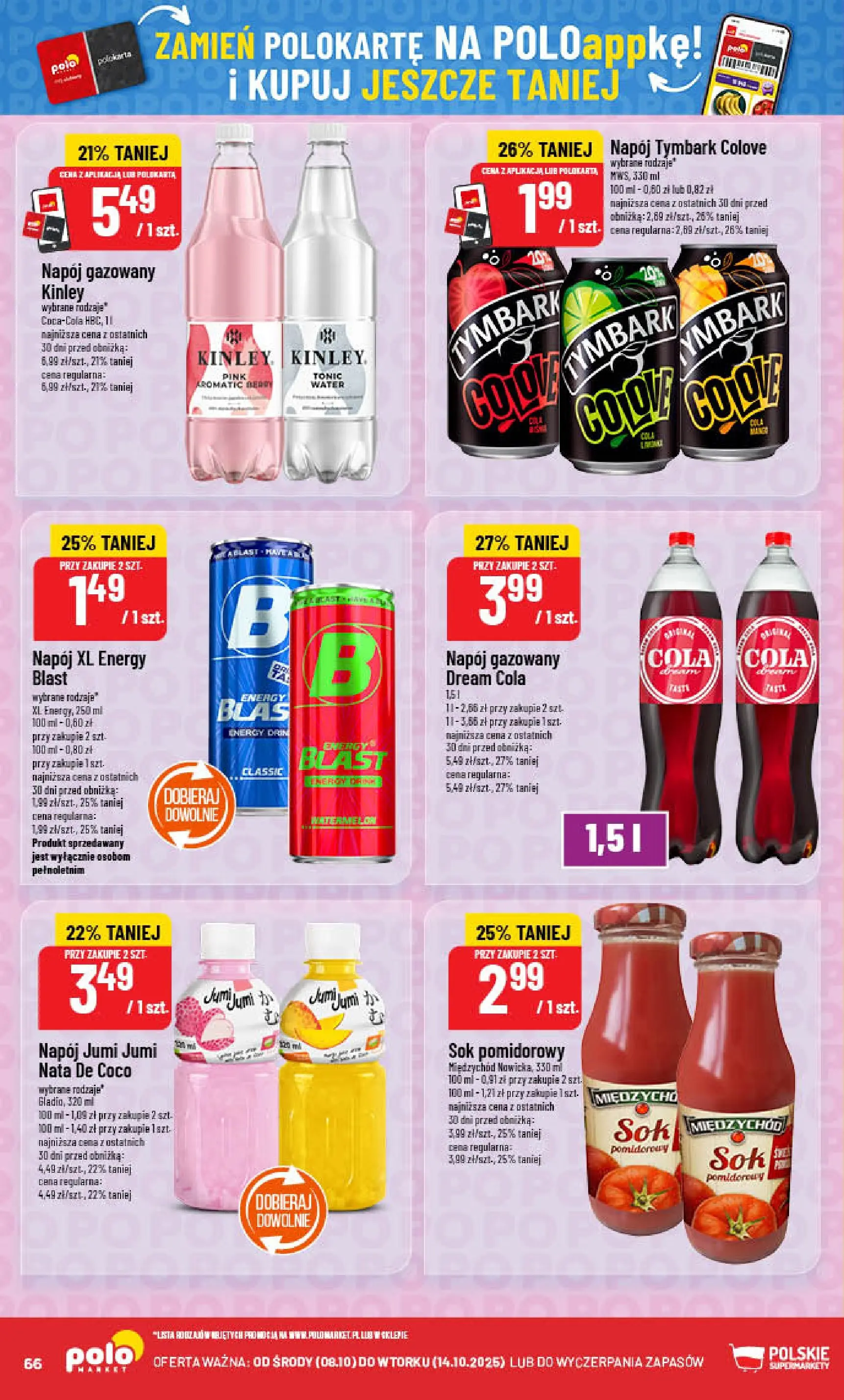 POLOmarket gazetka od jutra (08.10.2025) - Nowa PDF | Strona: 66 | Produkty: Sok