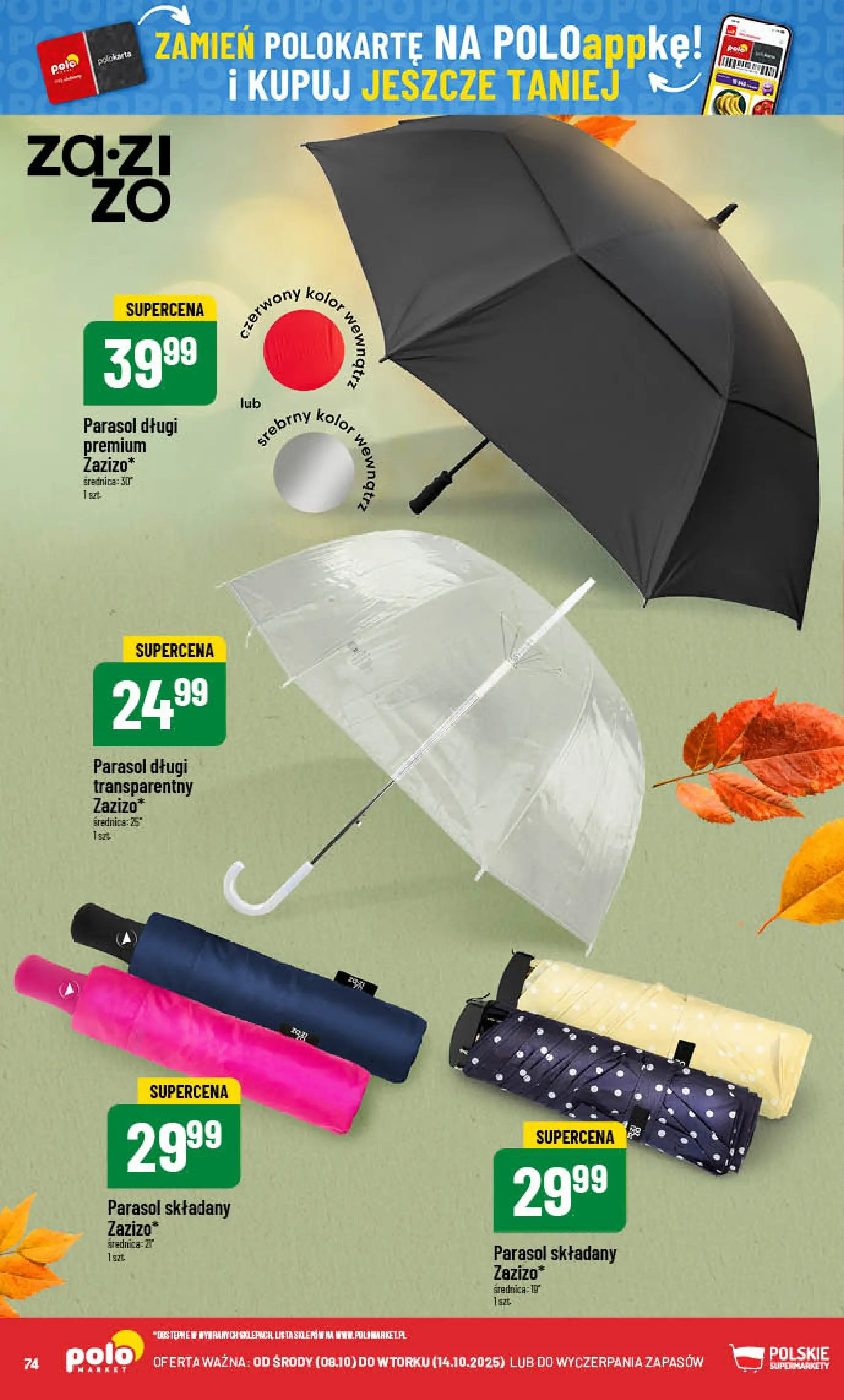 POLOmarket gazetka od jutra (08.10.2025) - Nowa PDF | Strona: 74 | Produkty: Parasol