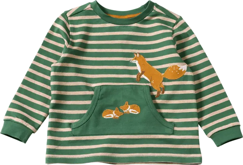 ALANA Sweatshirt mit Fuchs-Familien-Motiv, grün, Gr. 92