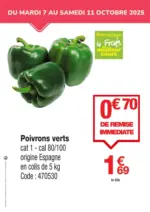 Promocash Poivrons verts - au 11.10.2025