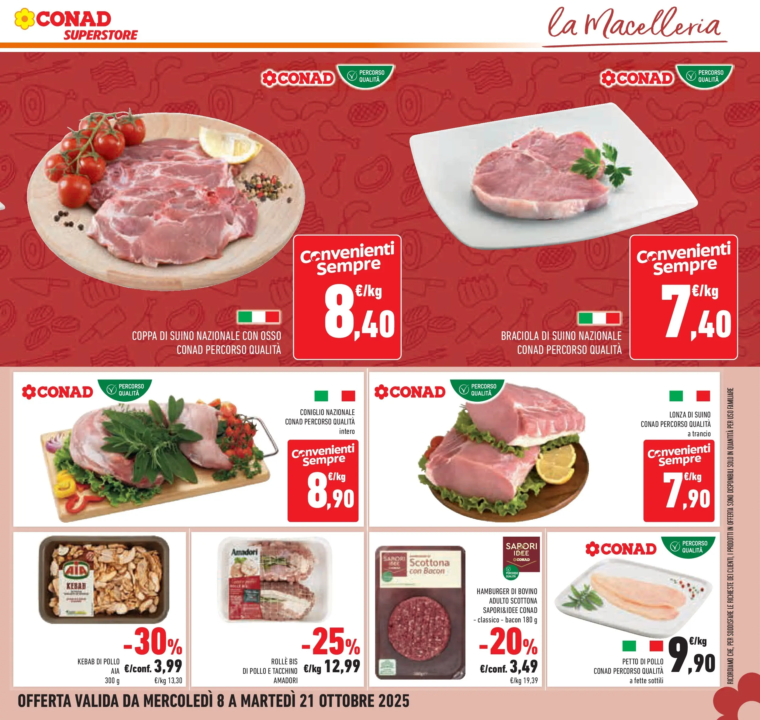 Volantino Conad dal 08/10/2025 > Anteprima | Pagina: 23 | Prodotti: Bovino, Pollo, Suino, Tacchino