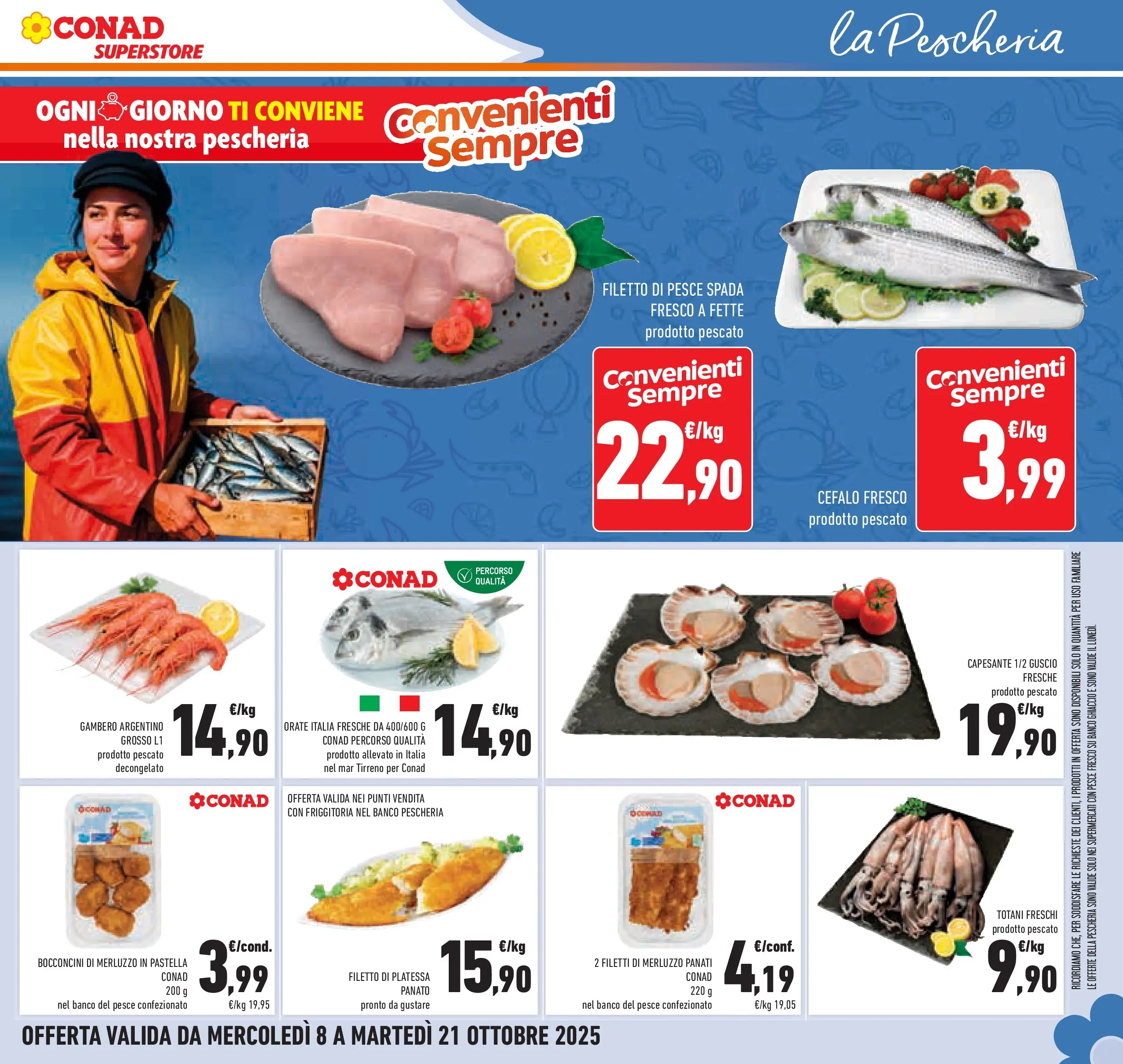 Volantino Conad dal 08/10/2025 > Anteprima | Pagina: 29 | Prodotti: Pesce, Merluzzo, Pesce spada