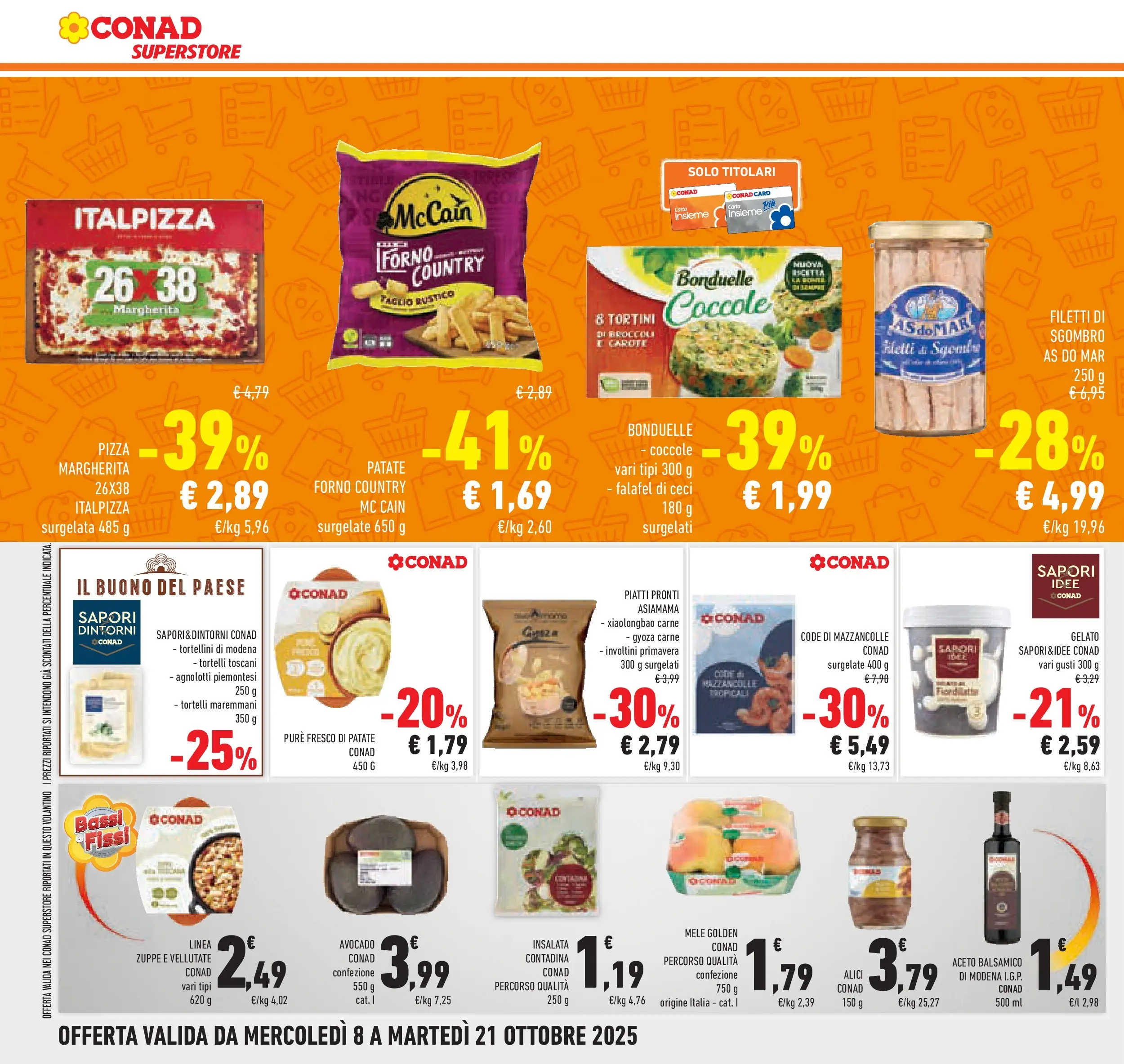 Volantino Conad dal 08/10/2025 > Anteprima | Pagina: 32 | Prodotti: Pizza, Gelato, Forno, Alici