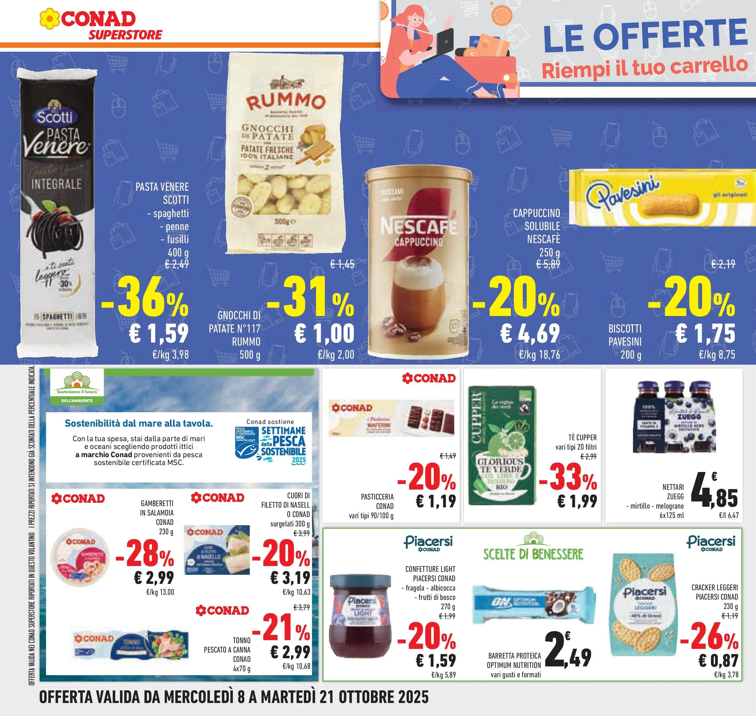 Volantino Conad dal 08/10/2025 > Anteprima | Pagina: 44 | Prodotti: Crackers, Fusilli, Nasello, Penne
