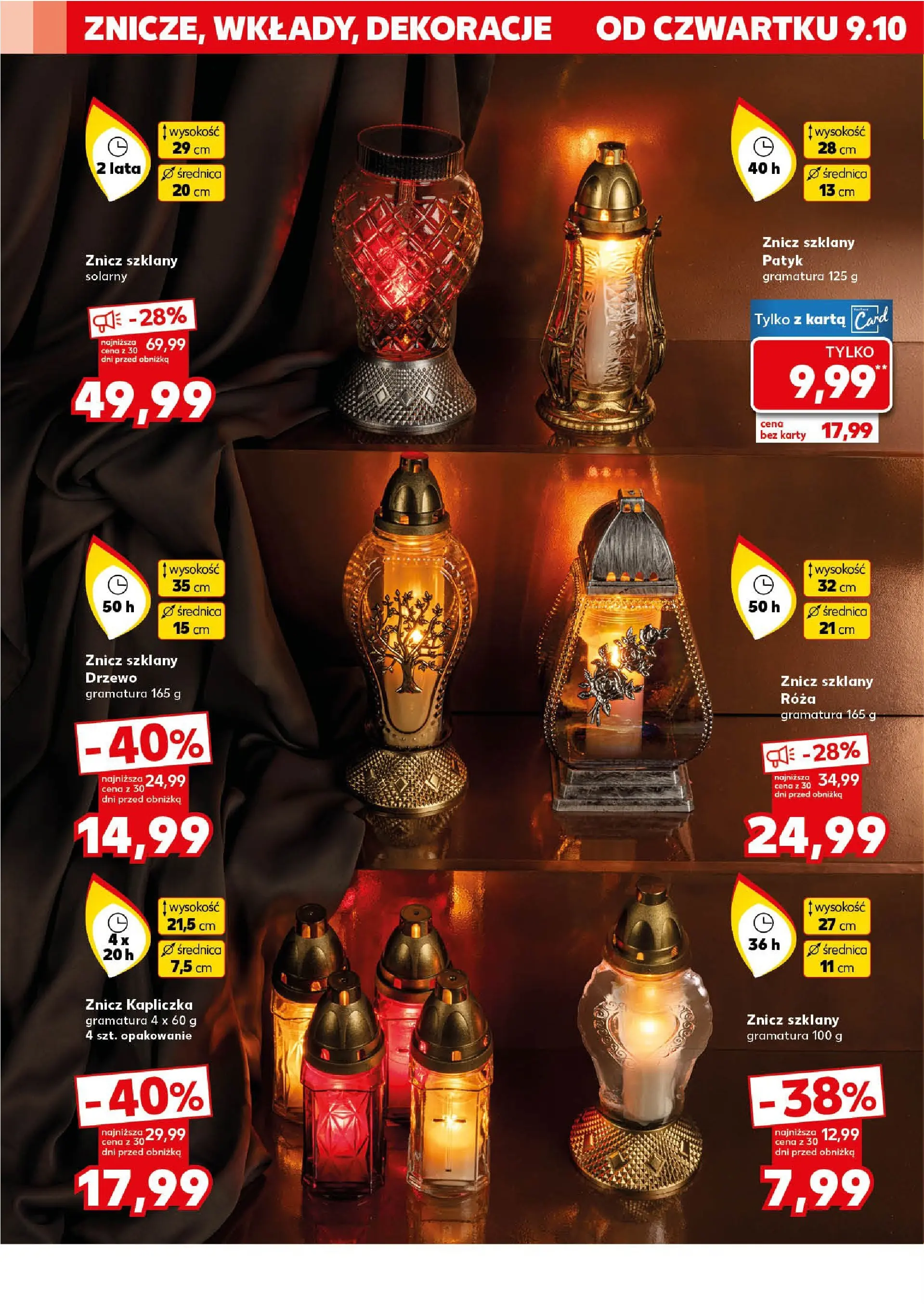 Kaufland gazetka - Mega okazje od 09.10.2025 - od jutra PDF | Strona: 4 | Produkty: Karta, Znicz kapliczka