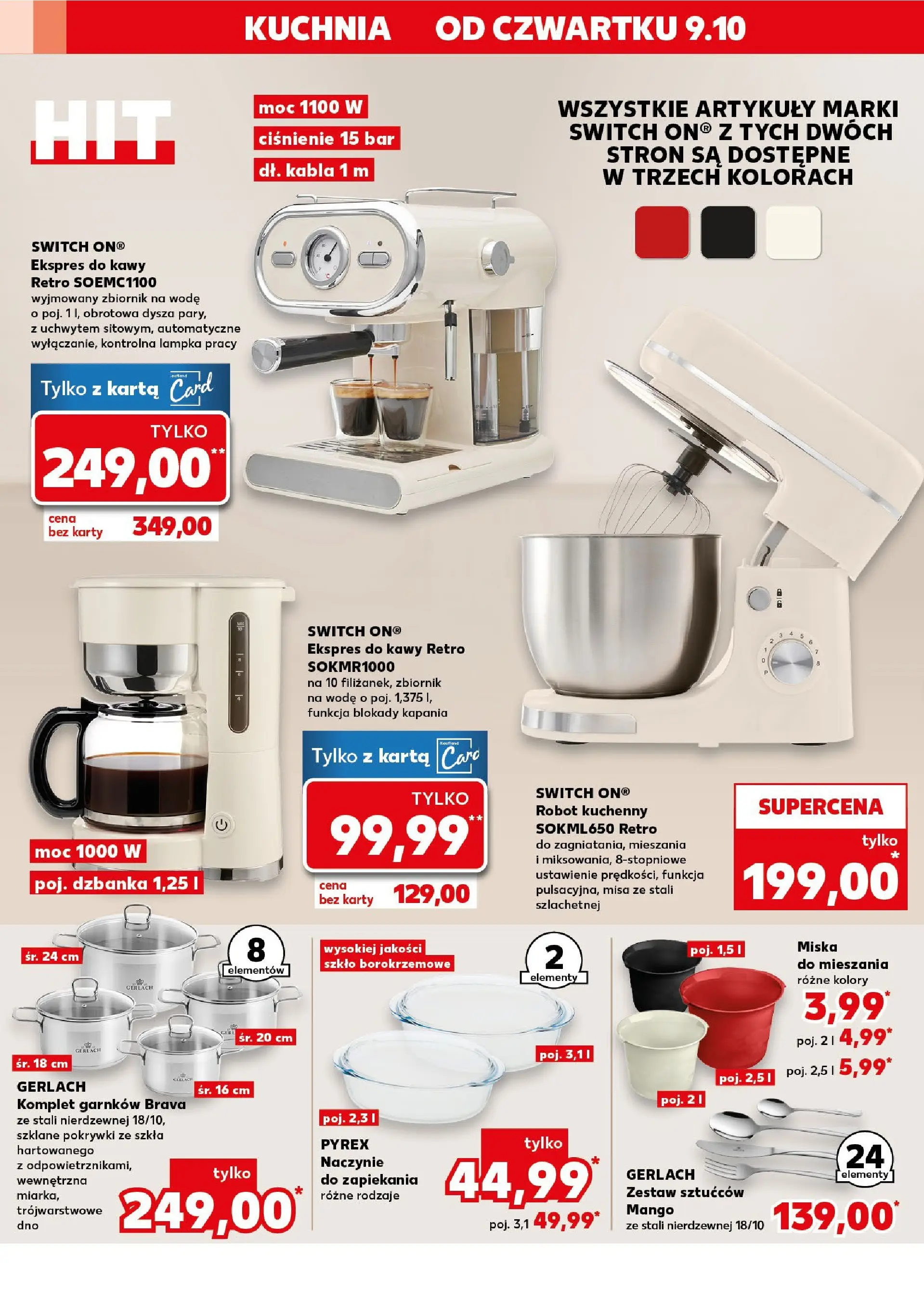 Kaufland gazetka - Mega okazje od 09.10.2025 - od jutra PDF | Strona: 10 | Produkty: Karta, Robot kuchenny, Ekspres do kawy, Robot