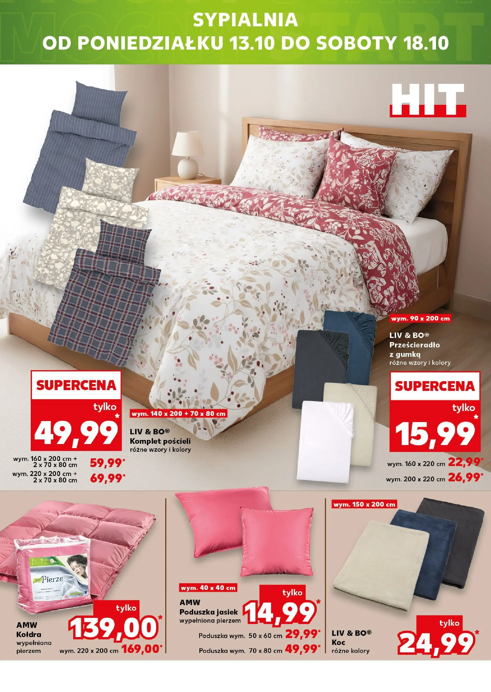 Kaufland gazetka - Mega okazje od 09.10.2025 - od jutra PDF | Strona: 16 | Produkty: Poduszka, Kołdra