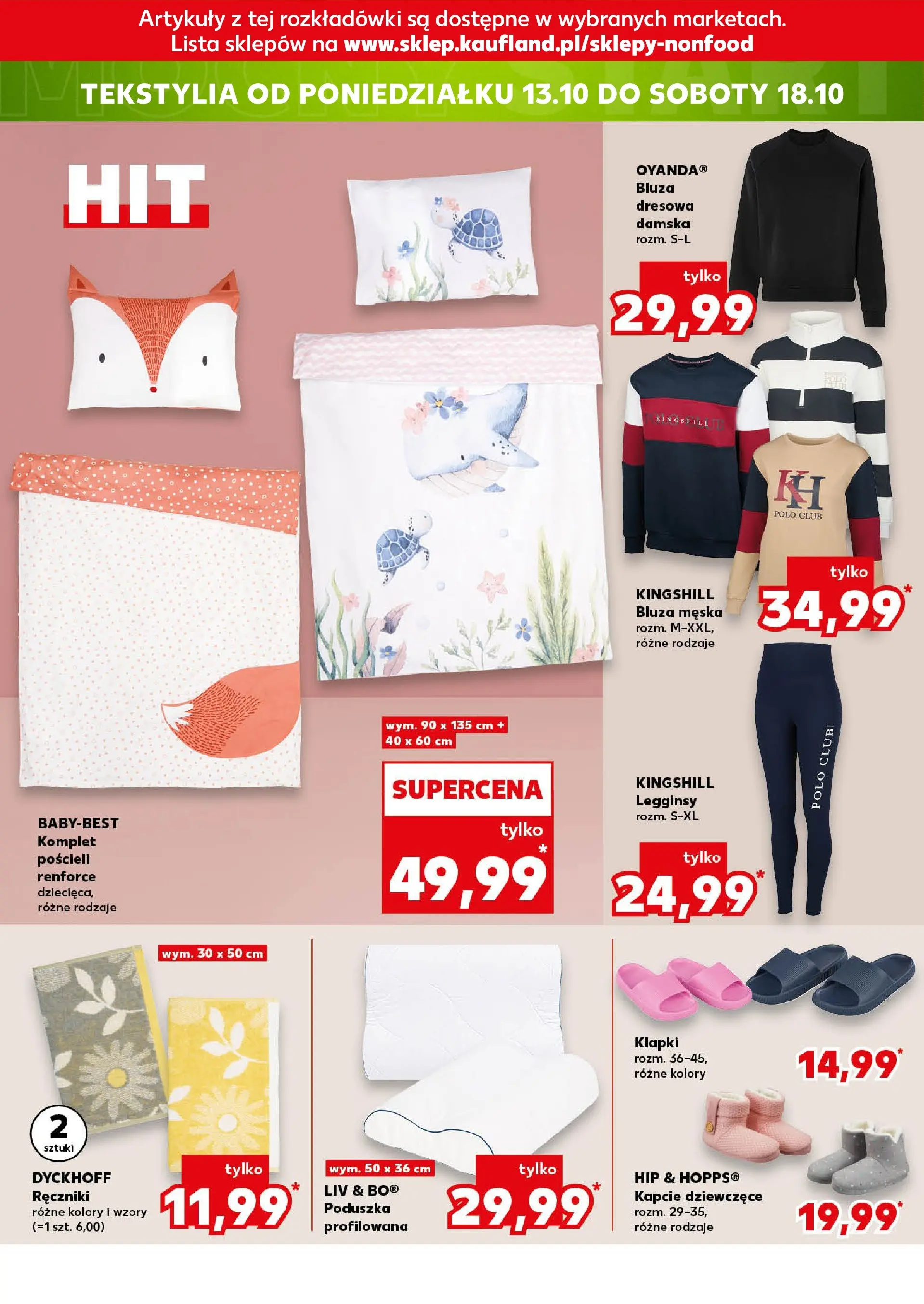 Kaufland gazetka - Mega okazje od 09.10.2025 - od jutra PDF | Strona: 18 | Produkty: Legginsy, Kapcie, Klapki, Tekstylia