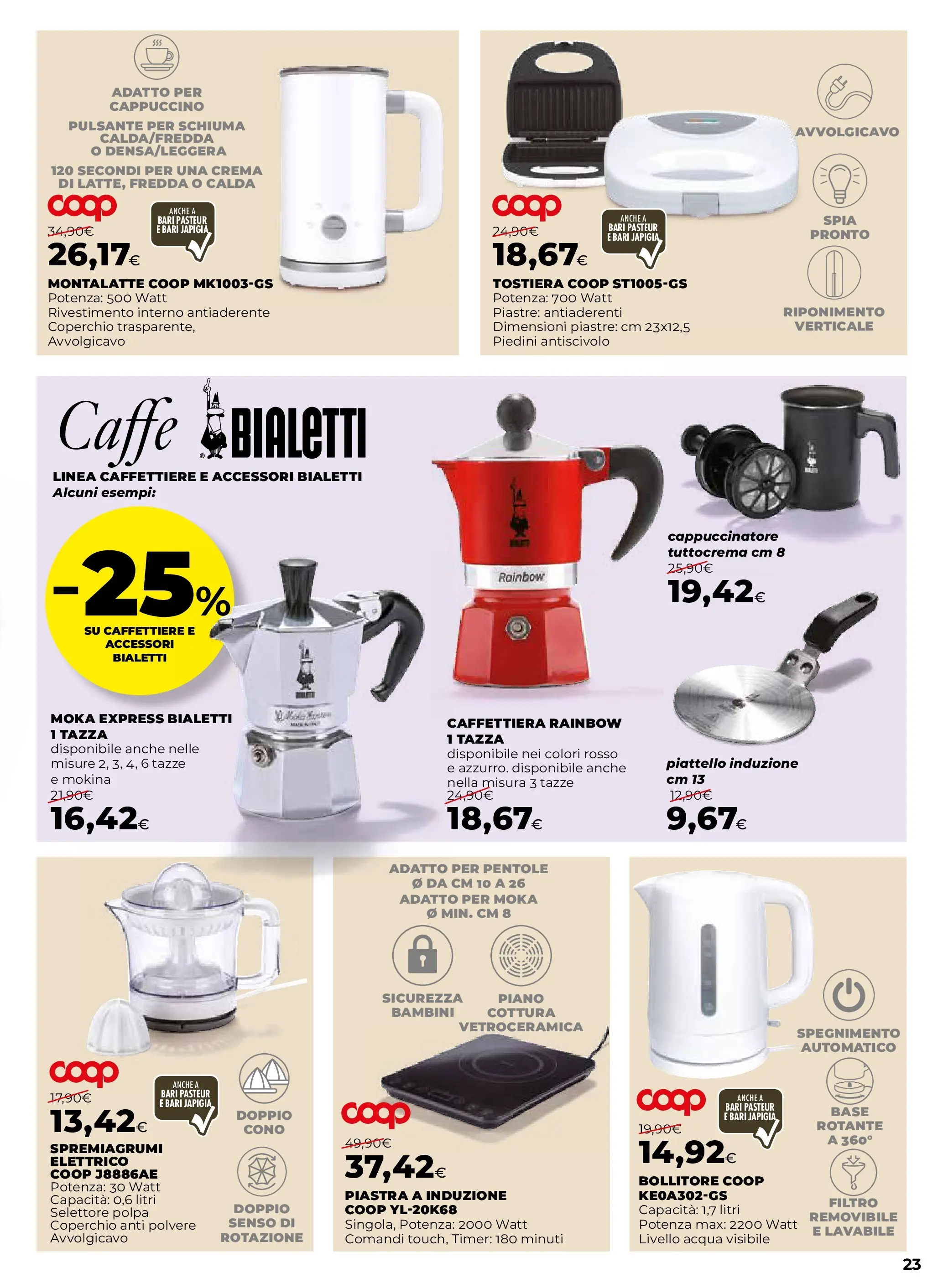 Anteprima volantino Ipercoop dal ﻿09/10/2025﻿ ﻿- nuovo offerte | Pagina: 23 | Prodotti: Crema, Tostiera, Acqua, Spremiagrumi