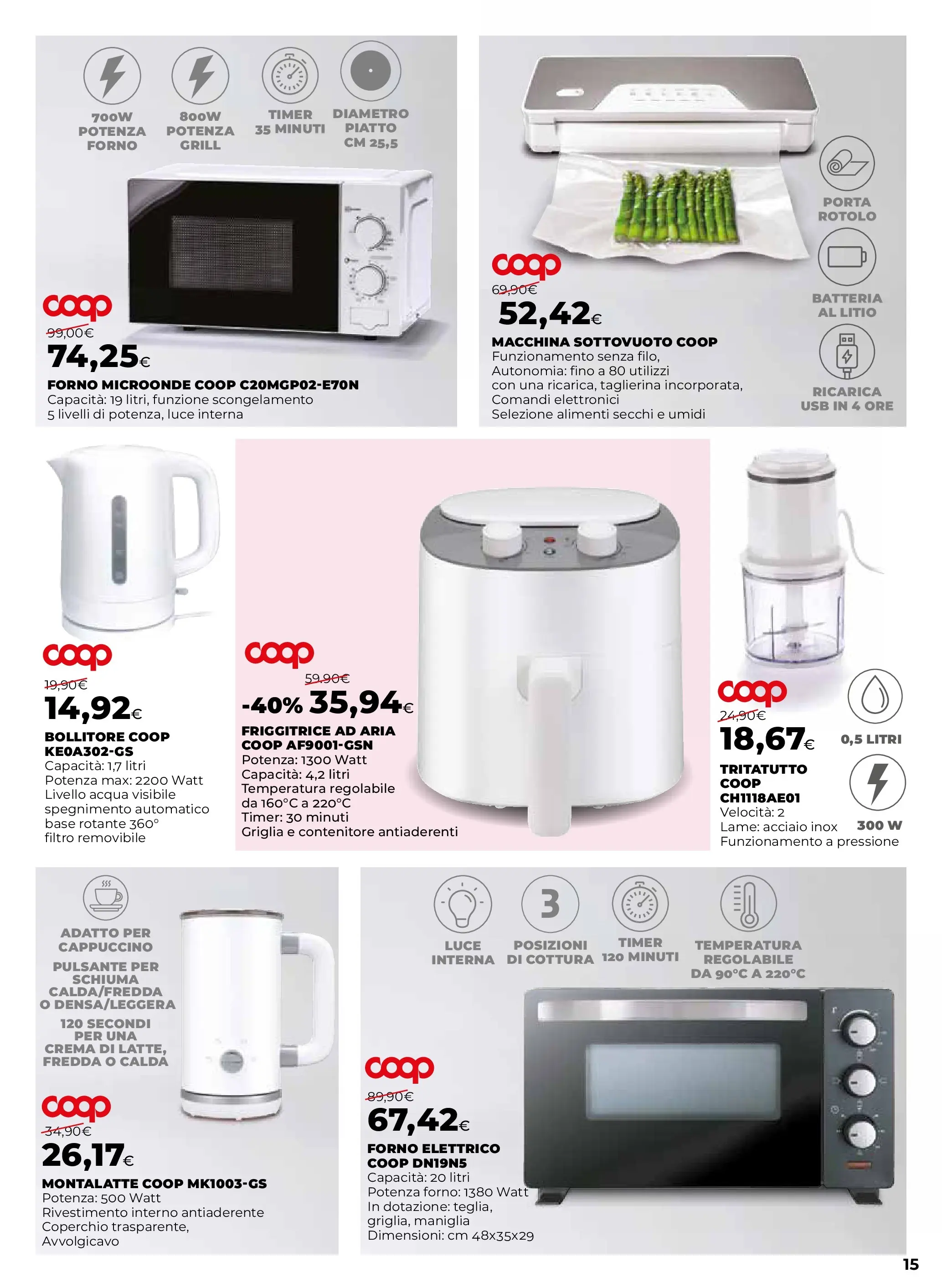 Anteprima volantino Ipercoop dal ﻿09/10/2025﻿ ﻿- nuovo offerte | Pagina: 15 | Prodotti: Tritatutto, USB, Batteria, Forno elettrico