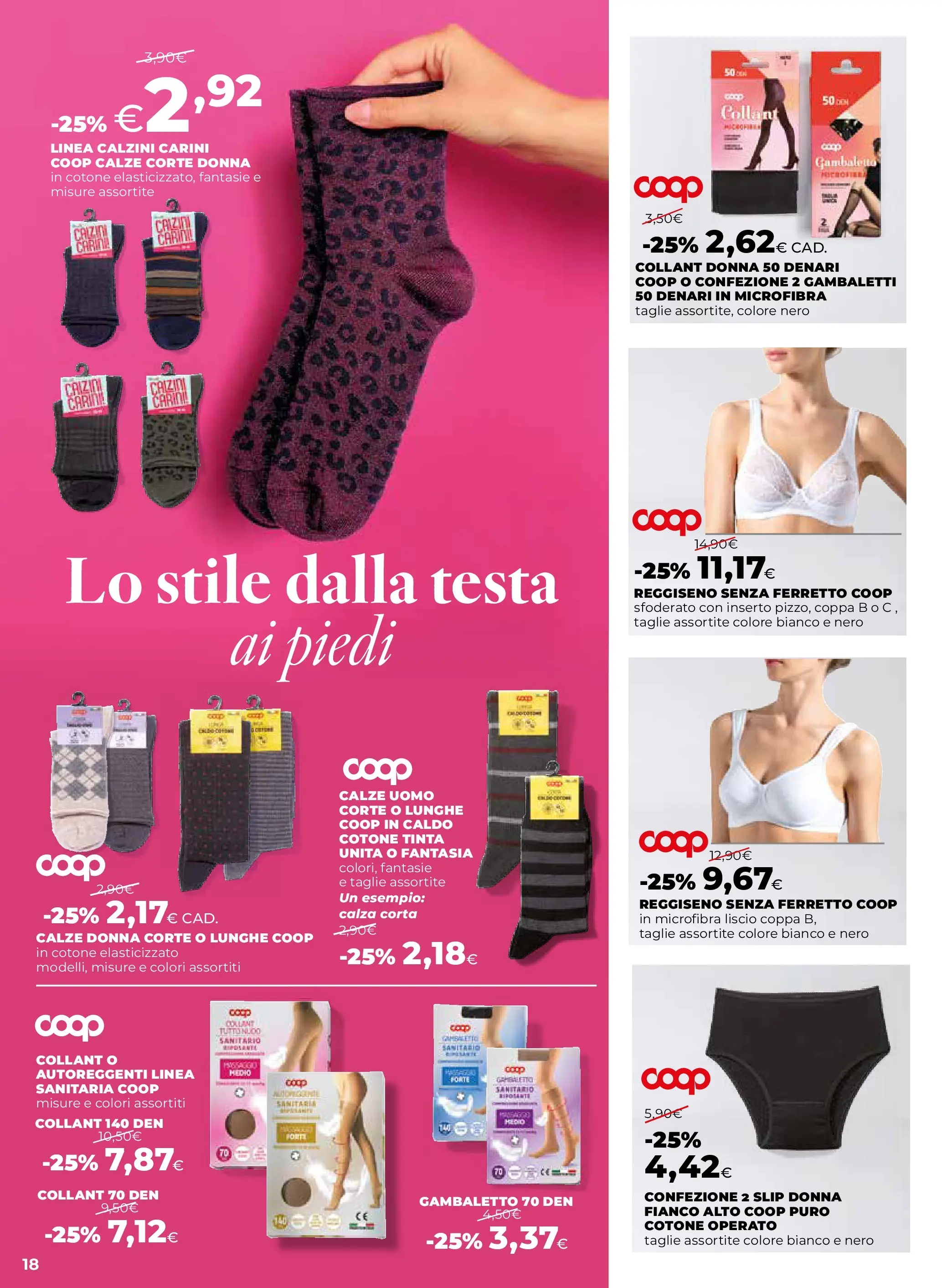 Anteprima volantino Ipercoop dal ﻿09/10/2025﻿ ﻿- nuovo offerte | Pagina: 18 | Prodotti: Reggiseno, Calzini, Slip, Collant