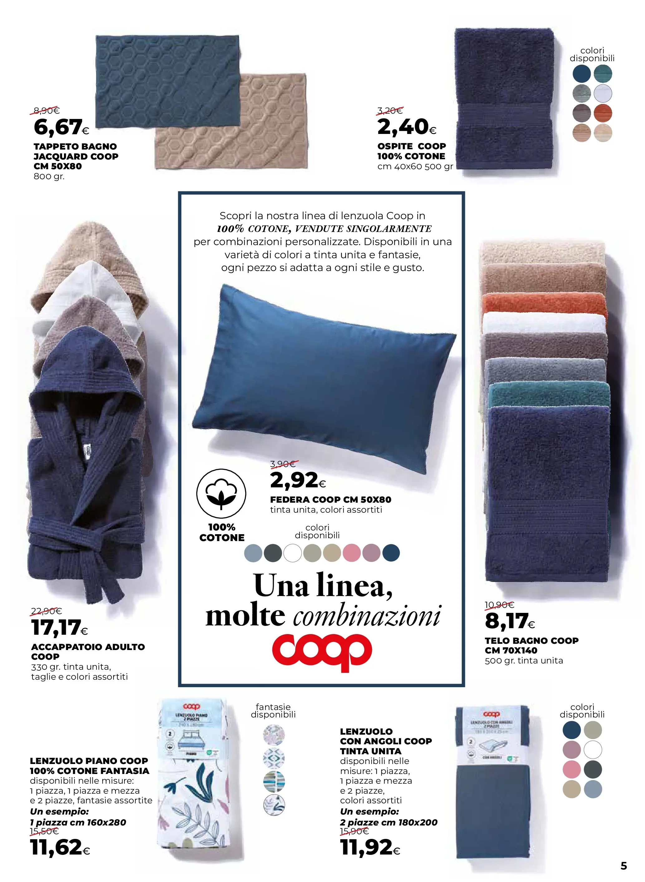 Anteprima volantino Ipercoop dal ﻿09/10/2025﻿ ﻿- nuovo offerte | Pagina: 5 | Prodotti: Accappatoio, Tappeto, Federa, Lenzuola