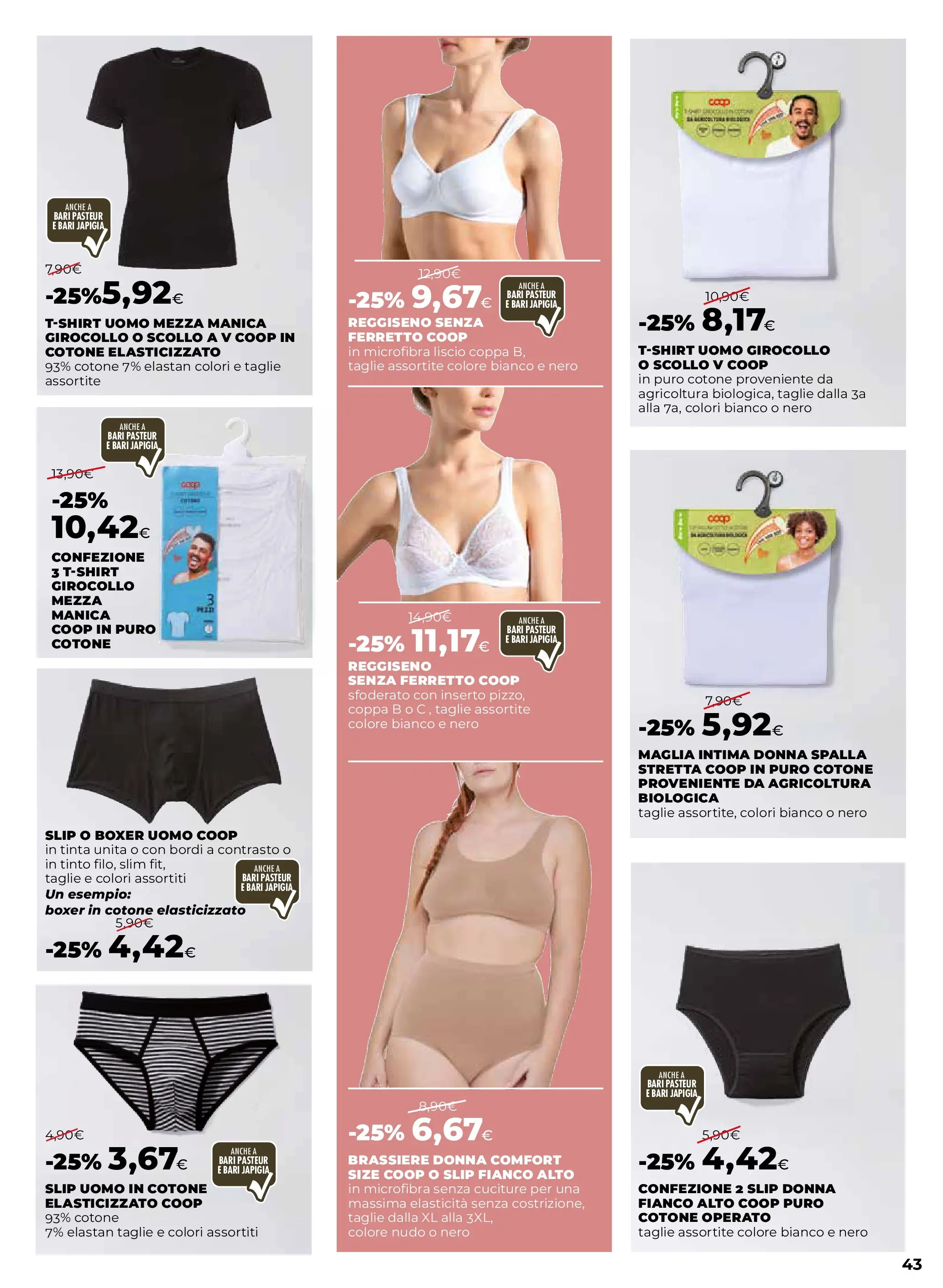 Anteprima volantino Ipercoop dal ﻿09/10/2025﻿ ﻿- nuovo offerte | Pagina: 43 | Prodotti: Reggiseno, Slip, Boxer