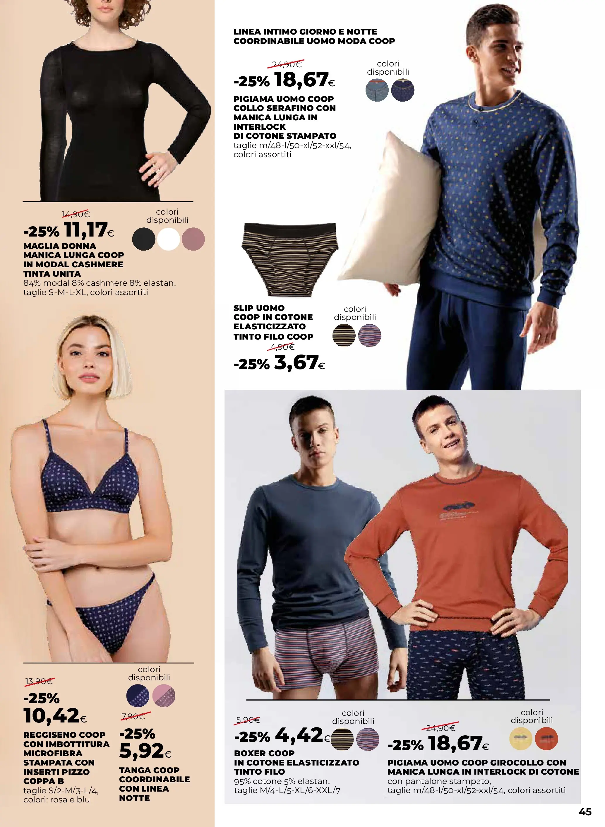 Anteprima volantino Ipercoop dal ﻿09/10/2025﻿ ﻿- nuovo offerte | Pagina: 45 | Prodotti: Intimo, Reggiseno, Slip, Boxer