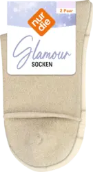 nur die Socken Glamour mit Lurex-Garn beige Gr. 35-38