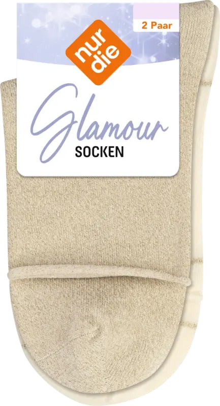 nur die Socken Glamour mit Lurex-Garn beige Gr. 35-38