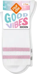nur die Socken mit Glitzer-Streifen weiß + grau + rosa Gr. 39-42