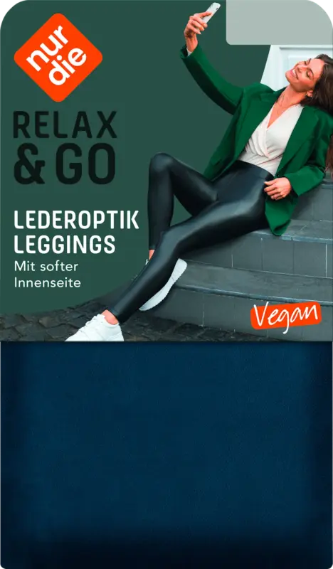 nur die Leggings in Leder-Optik blau Gr. 36/68