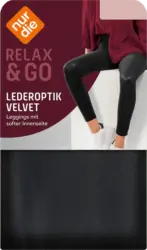 nur die Leggings in Leder-Optik mit Velvet-Effekt schwarz Gr. 40/42
