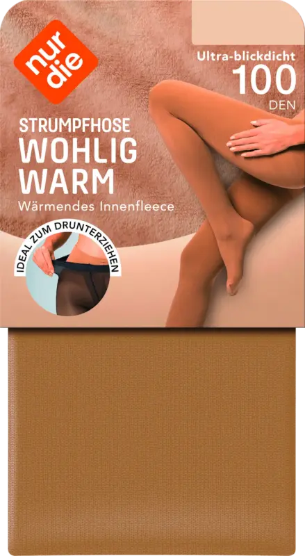 nur die Strumpfhose Wohlig Warm amber Gr. 40/44, 100 DEN