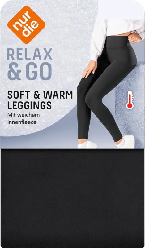 nur die Leggings mit warmem & weichem Innenfleece schwarz Gr. 44/46