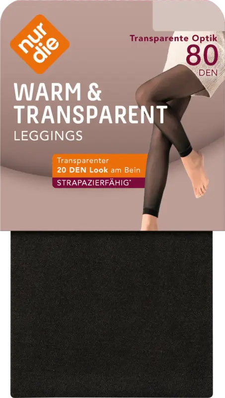 nur die Leggings warm & transparent strapazierfähig schwarz Gr. 40/44, 80 DEN