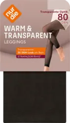 nur die Leggings warm & transparent strapazierfähig schwarz Gr. 38/40, 80 DEN
