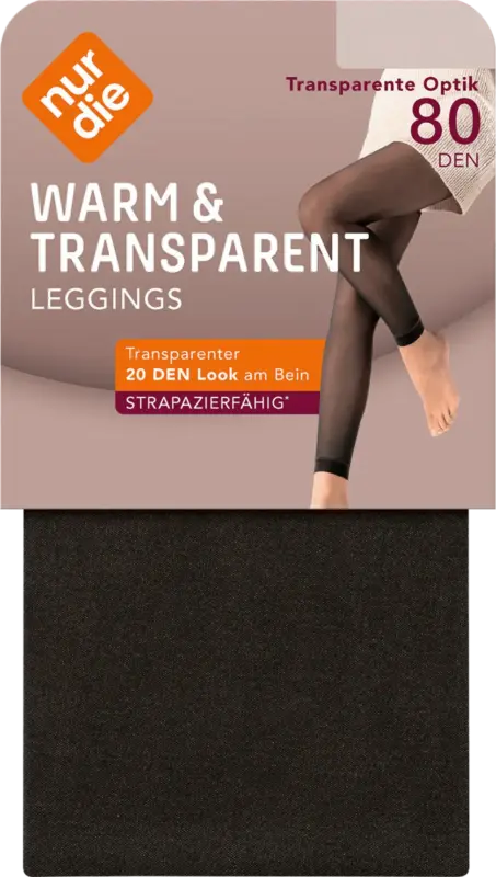 nur die Leggings warm & transparent strapazierfähig schwarz Gr. 38/40, 80 DEN